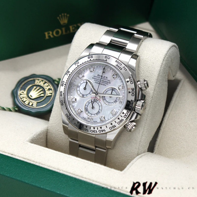 Rolex Cosmograph Daytona 116509 White Mother of Pearl Dial 40MM Mens Replica Watch
