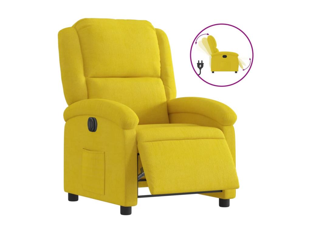 Sillón reclinable eléctrico de terciopelo amarillo