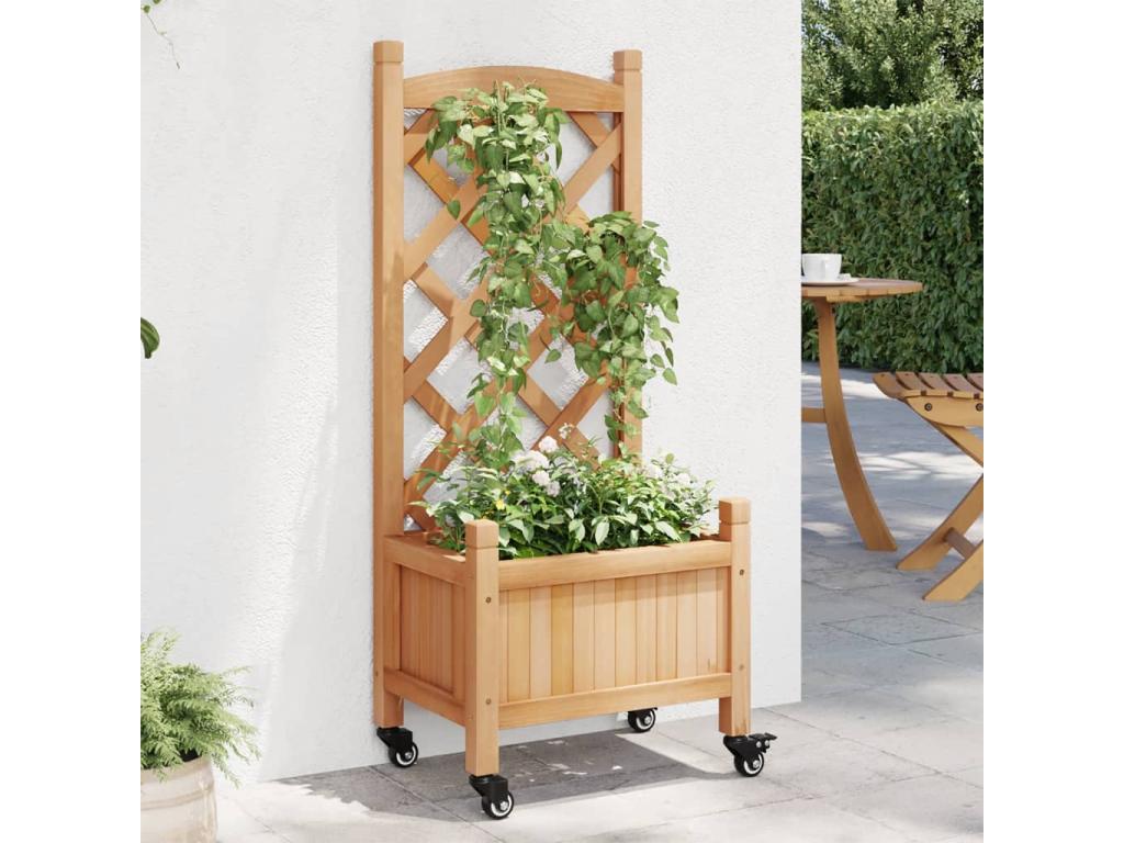Con  nrejado y ruedas madera maciza de Decoratodo marrón