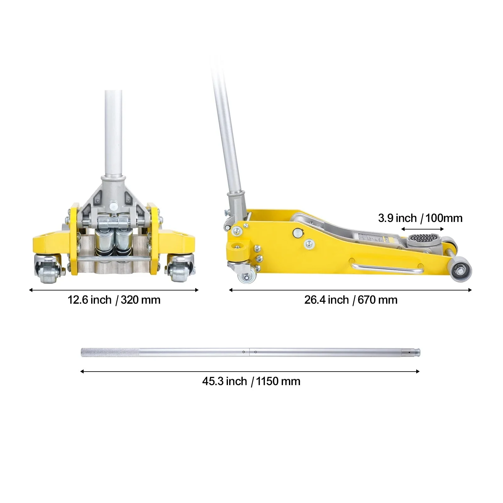 KFFKFF Low Profile Aluminum Floor Jack, 3 Ton Capacity, 3.7-18.3 Inch Lift Range, Dual Piston - Image 7 KFFKFF Low Profile Aluminum Floor Jack, 3 Ton Capacity, 3.7-18.3 Inch Lift Range, Dual Piston - Image 7