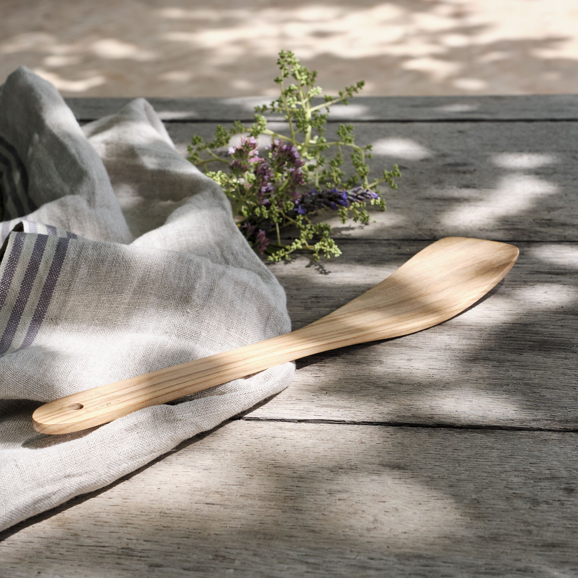 OLIVIA - Spatule galbée en bois d'olivier L30.5cm