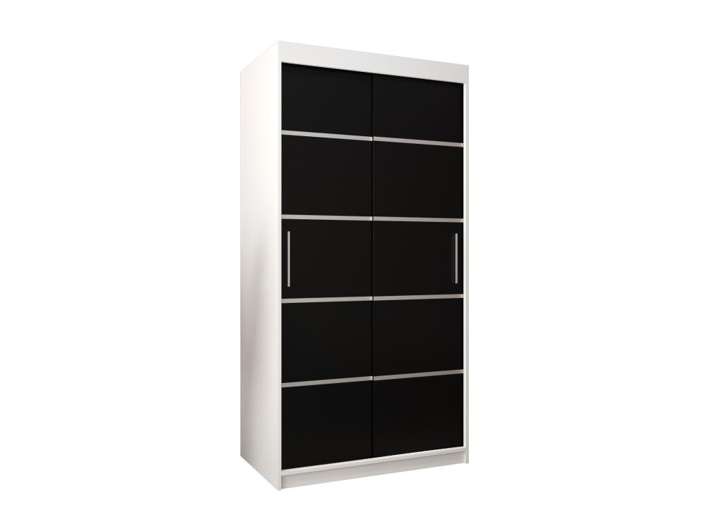 ARMARIO Hominor 1 DE PUERTAS CORREDERAS 200/100/62 2 puertas blanco/negro