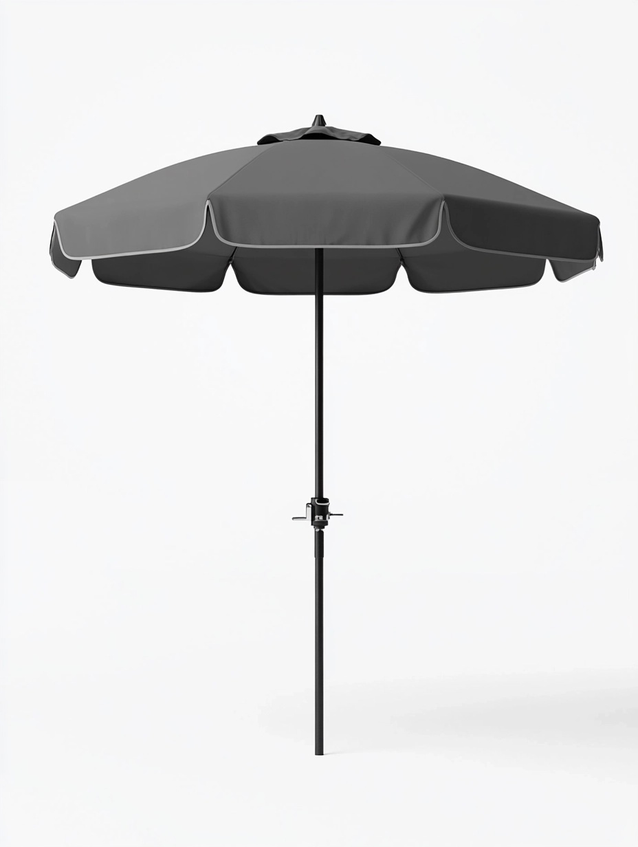 Sombrilla Playa Redonda Gris Poliéster Exterior 240 cm