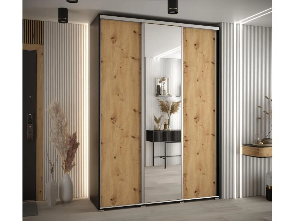 ARMARIO Decopractico 3 DE PUERTAS CORREDERAS 235.2/180/45 3 puertas (Negro/Artisan/Plata) 95378GDQS
