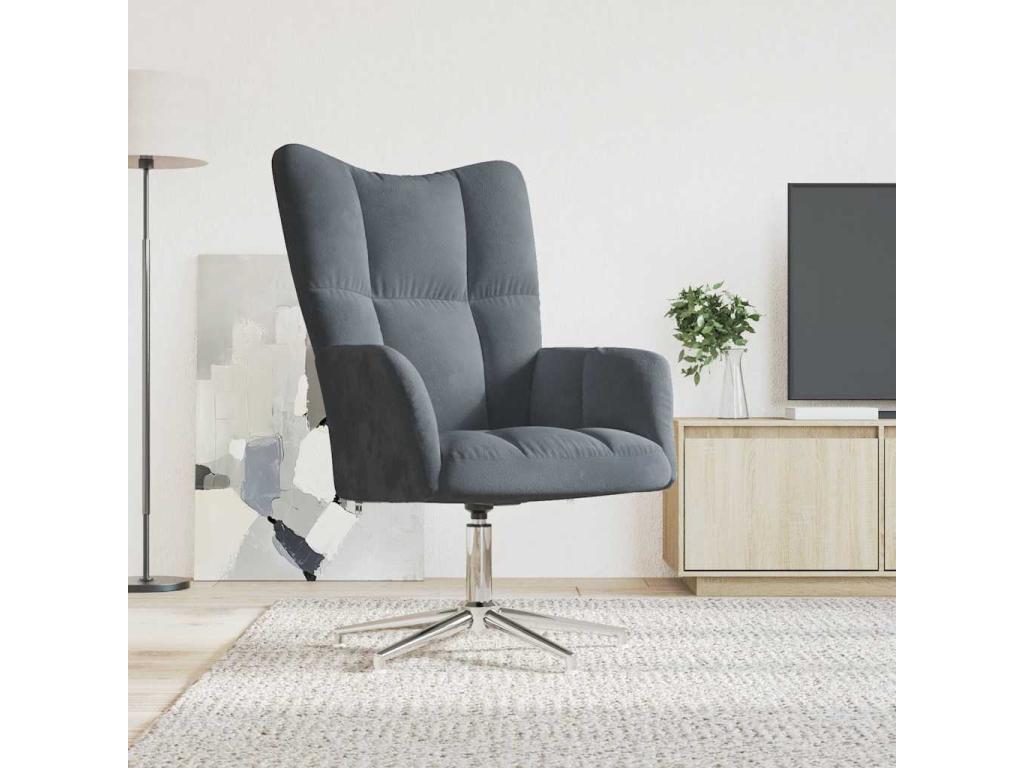 Sillón de Cozetiq de terciopelo gris oscuro