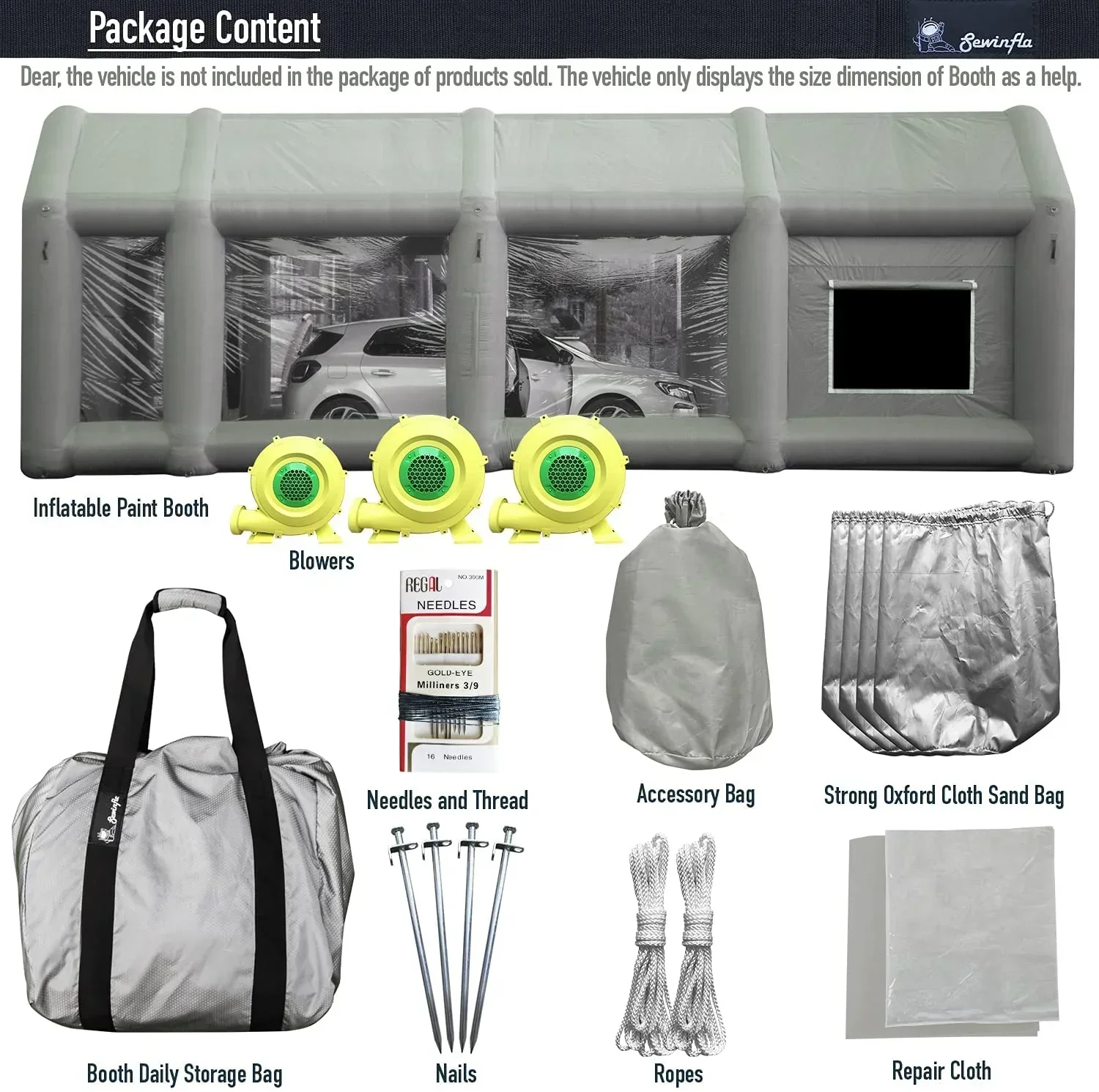 Sewinfla Inflatable Spray Booth 30x20x13Ft With Air Filter System And Blowers - Image 6 Sewinfla Inflatable Spray Booth 30x20x13Ft With Air Filter System And Blowers - Image 6