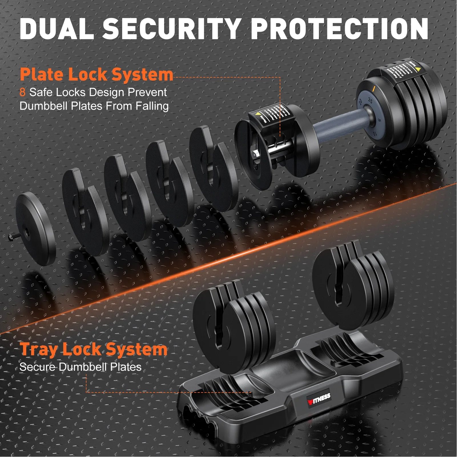 GIKPAL 50lb(25lb*2) 5 in 1 Adjustable Dumbbells 25LB set of 2 Adjustable Free Weights Plates and Rack - Hand Weights for Women and Men - Adjust Weight for Home Gym Full Body Workout Fitness - Image 13