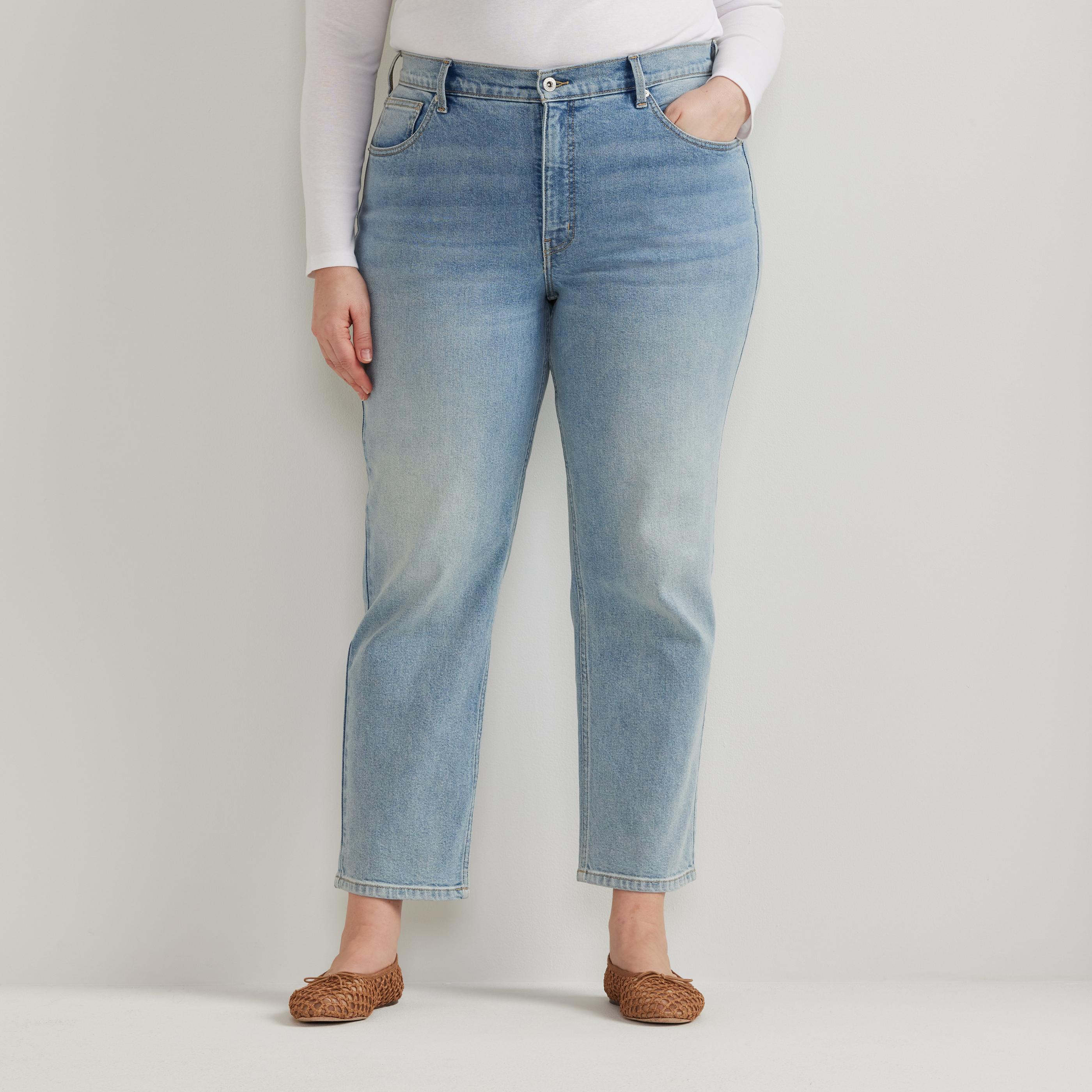 Women's Authentic High-Rise Straight Leg Jeans - Eddie Bauer Outlet
