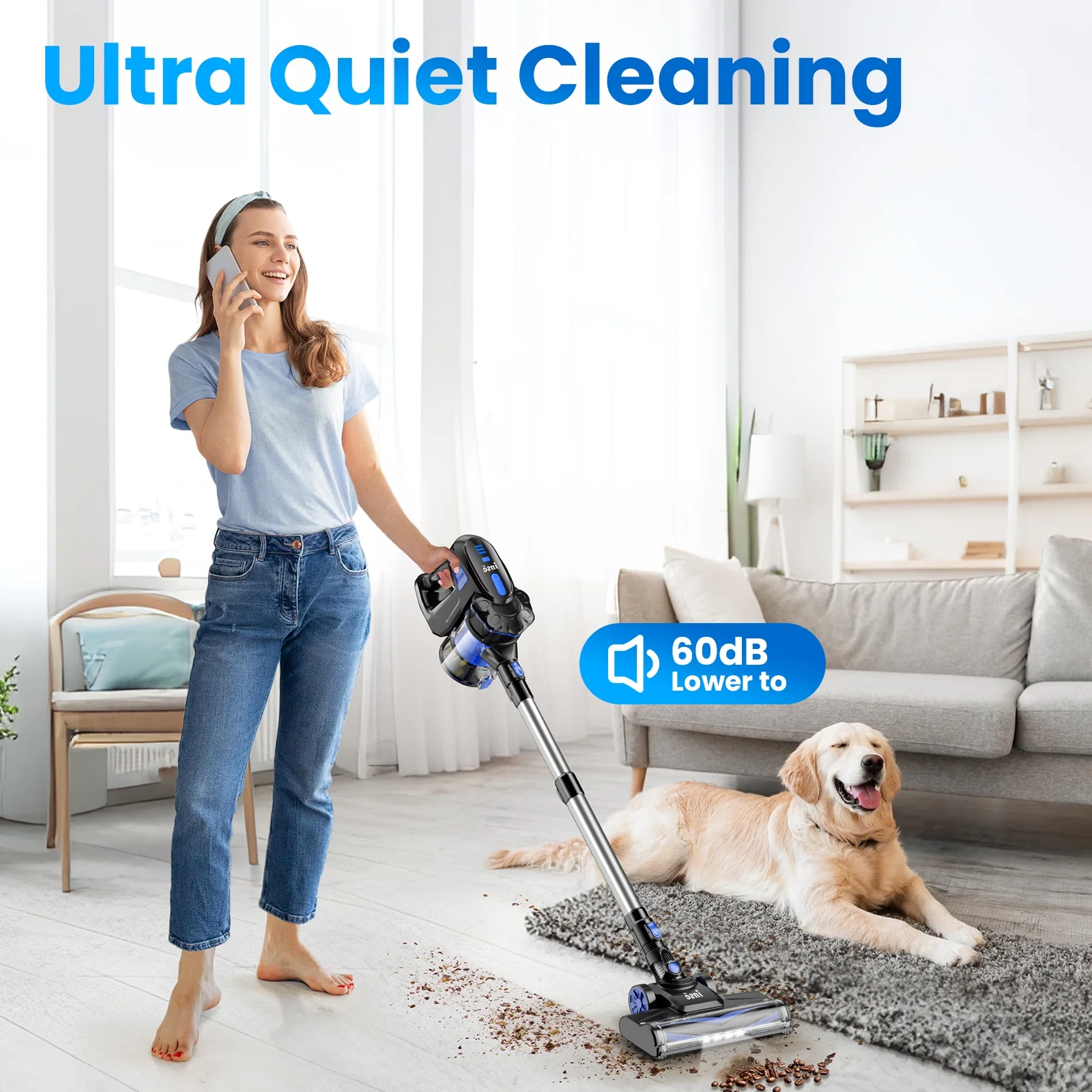 INSE Cordless Vacuum Cleaners, 6-in-1 Lightweight Stick Vacuum for Hardwood Floor Carpet Pet Hair, V770 - Image 18