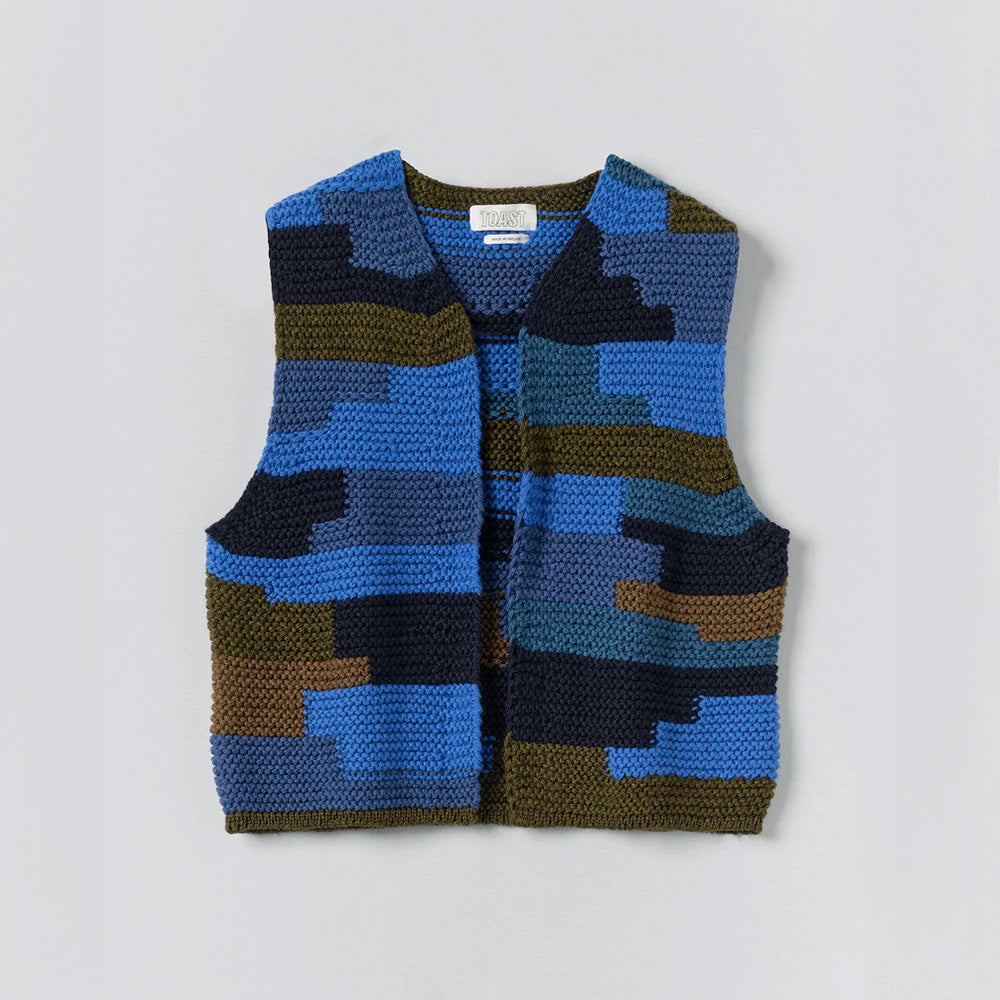 Toast - Gilet Patchwork - Bleu Multi