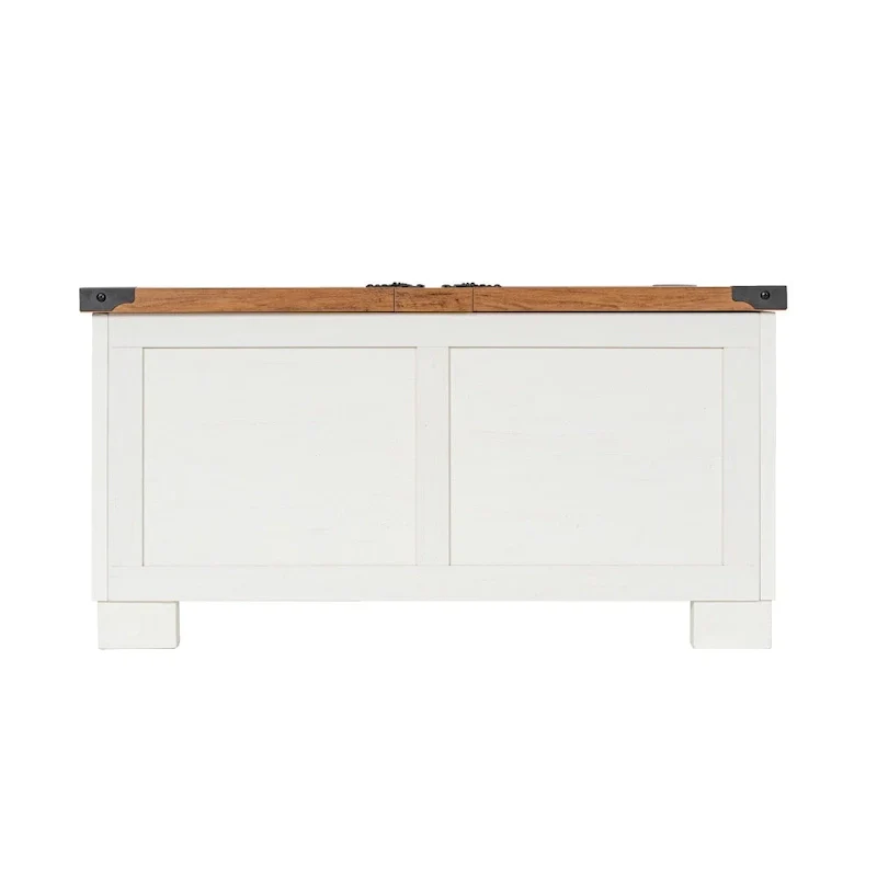 Contemporary Farmhouse Coffee Table Featuring Concealed Storage