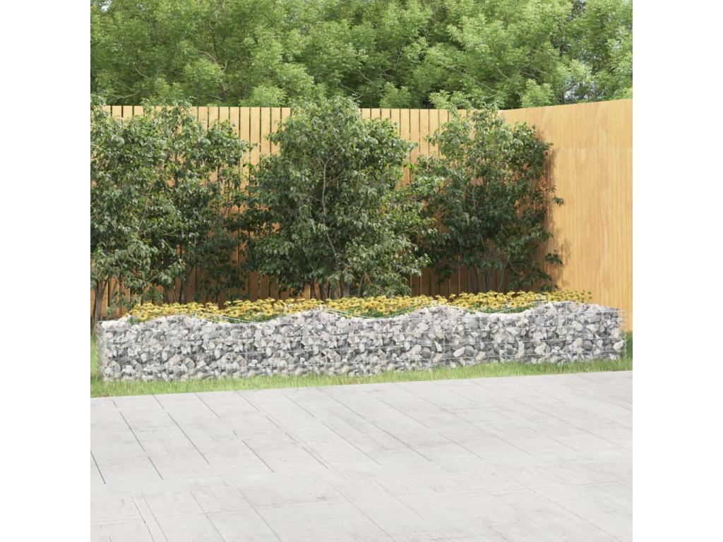 Arriate de gaviones forma arco hierro galvanizado 400x50x50 cm