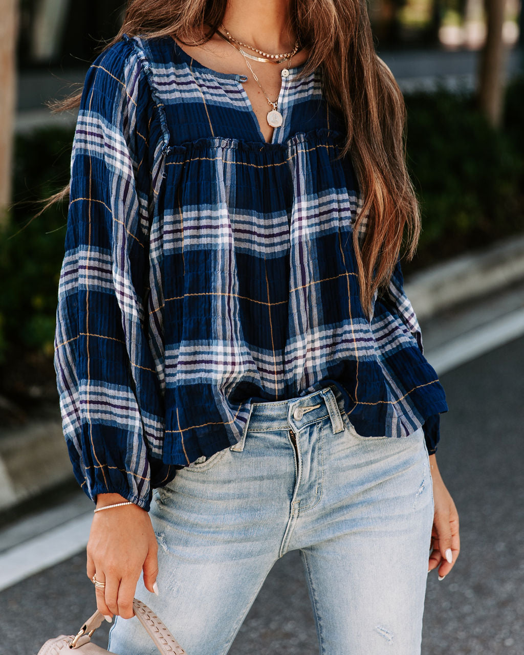 Ralphie Plaid Cotton Babydoll Top - FINAL SALE - Se7enfashion