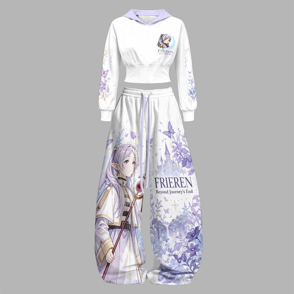 FRIEREN Hoodie & Pants TwoPiece Tracksuit Set TeeThreads Sustain the Scene with Custom Apparel