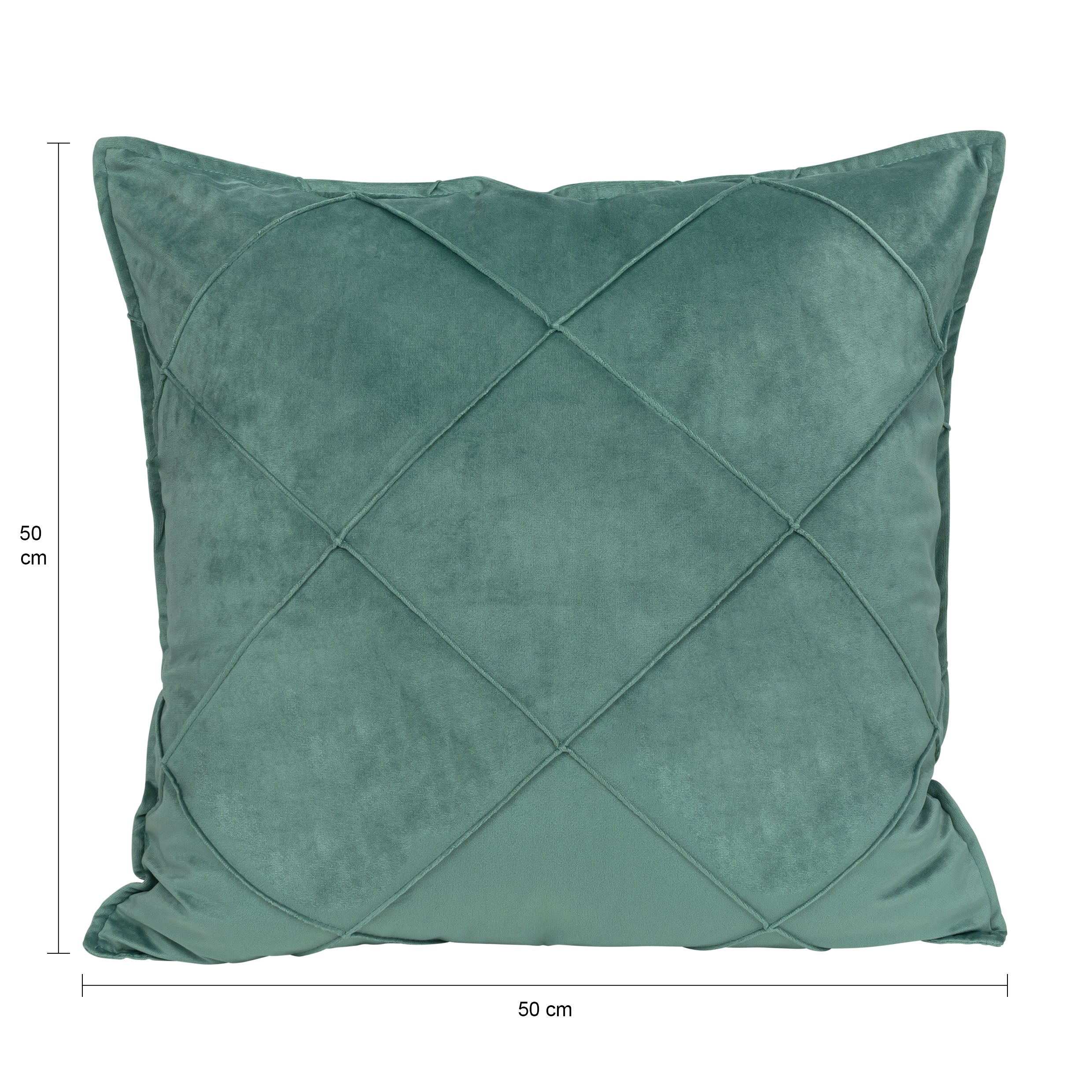 QUVIO Kussenhoes - ruit patroon - 50x50 cm - Fluweel - Groen