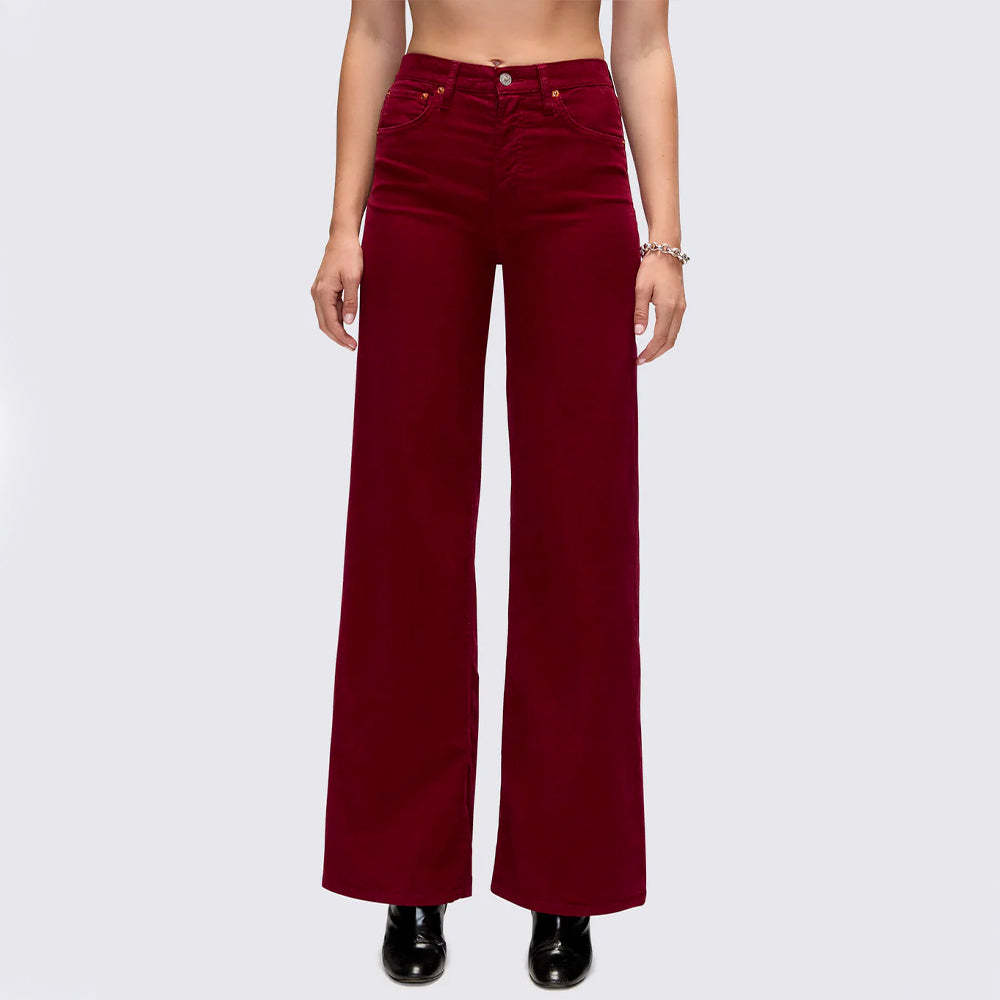 RE/DONE - Jeans High Rise Wid - Rouge Betterave