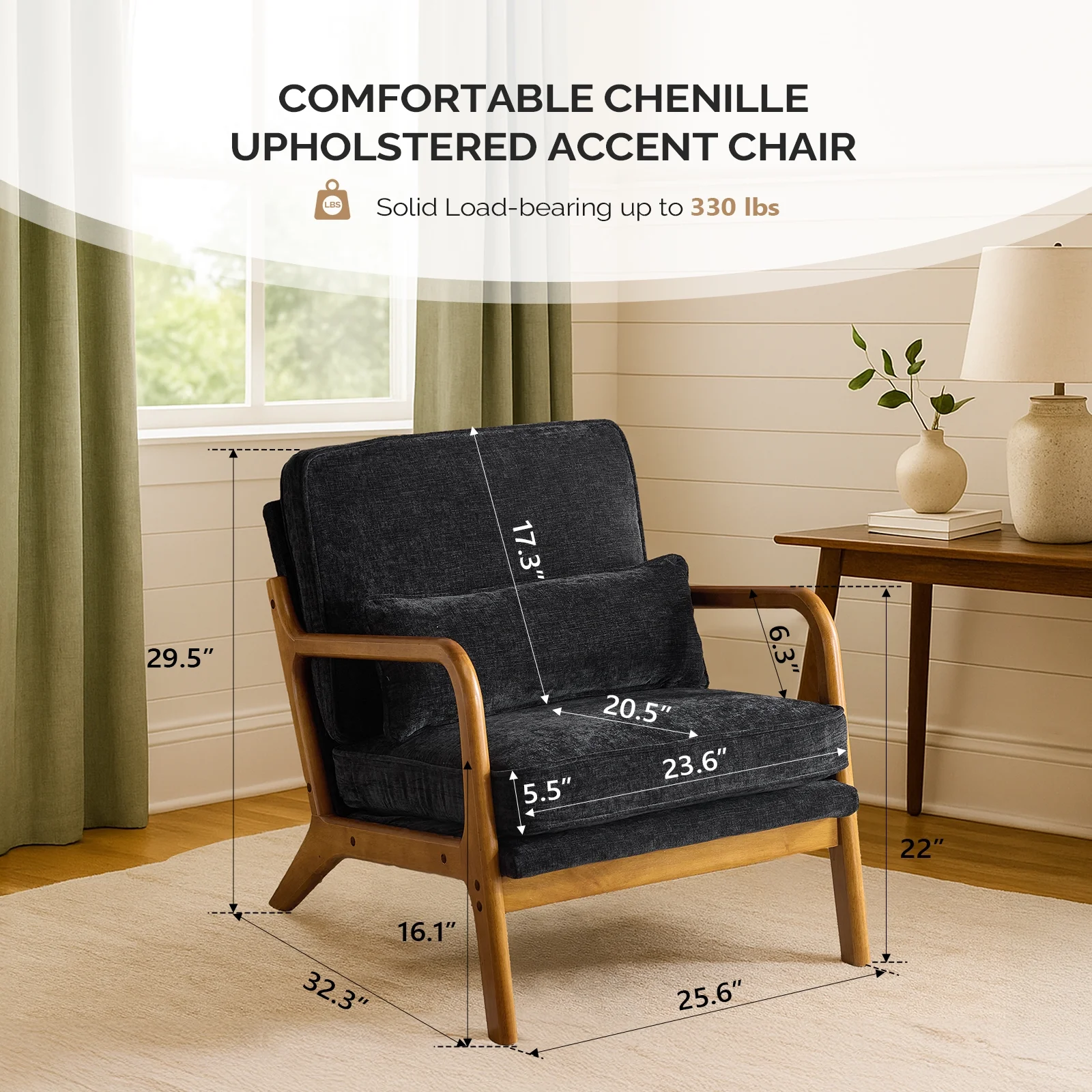 Ktaxon Accent Chair Corduroy Upholstered Armchair, Reading Club Chair with Pillow and Solid Wood Frame for Living Room Bedroom Furniture Off White - Image 52