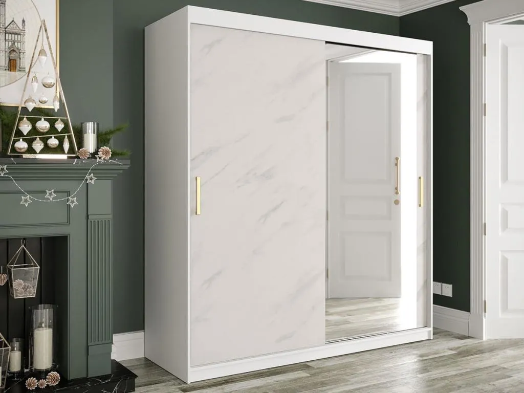 Armario Hogarmini 261 Mármol blanco | Mate blanco 200x180x62cm Número de estantes - 7.00 jyqu21807