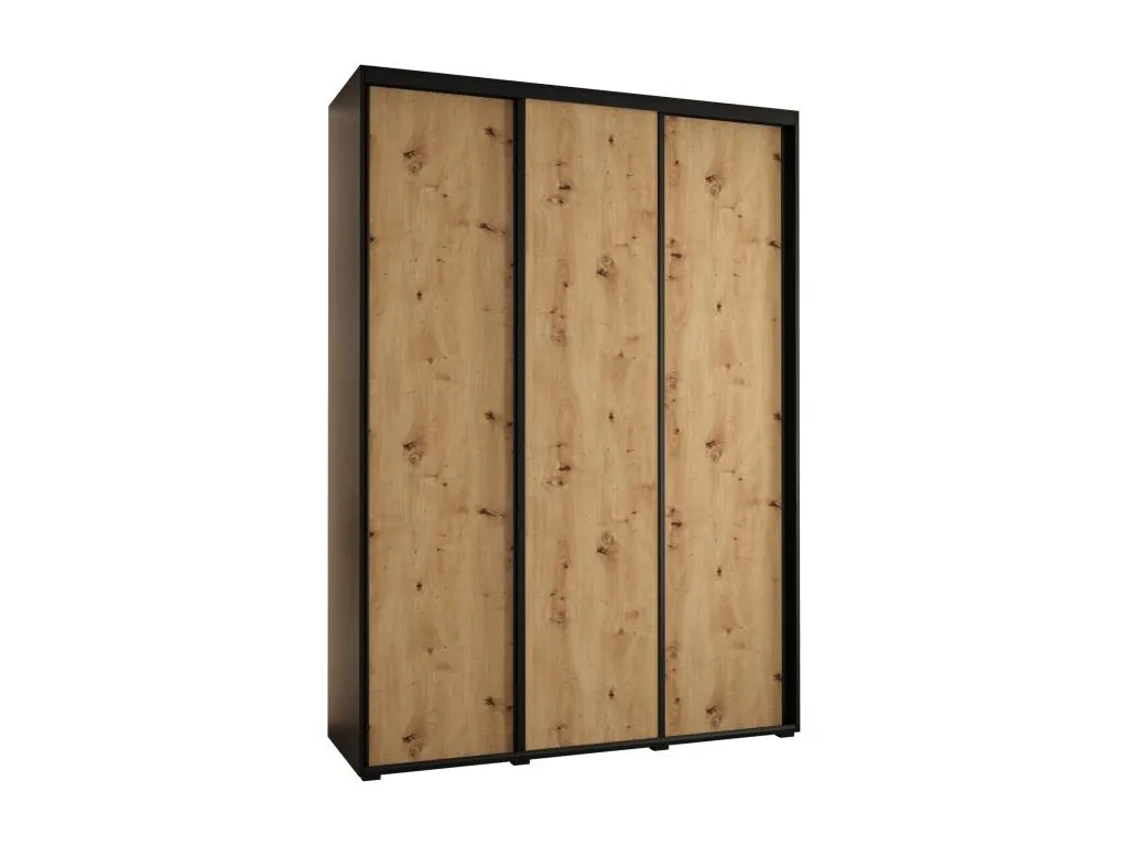 ARMARIO Hogarve 1 DE PUERTAS CORREDERAS 235.2/180/60 3 puertas (Negro/Artisan/Negro) 51689ubdo