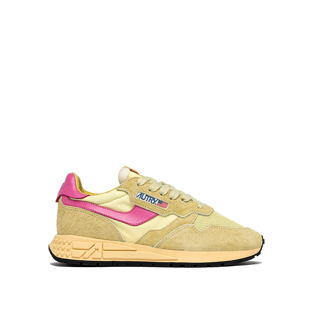 Autry - Baskets Reelwind Low Wom - Vert Rose Suede