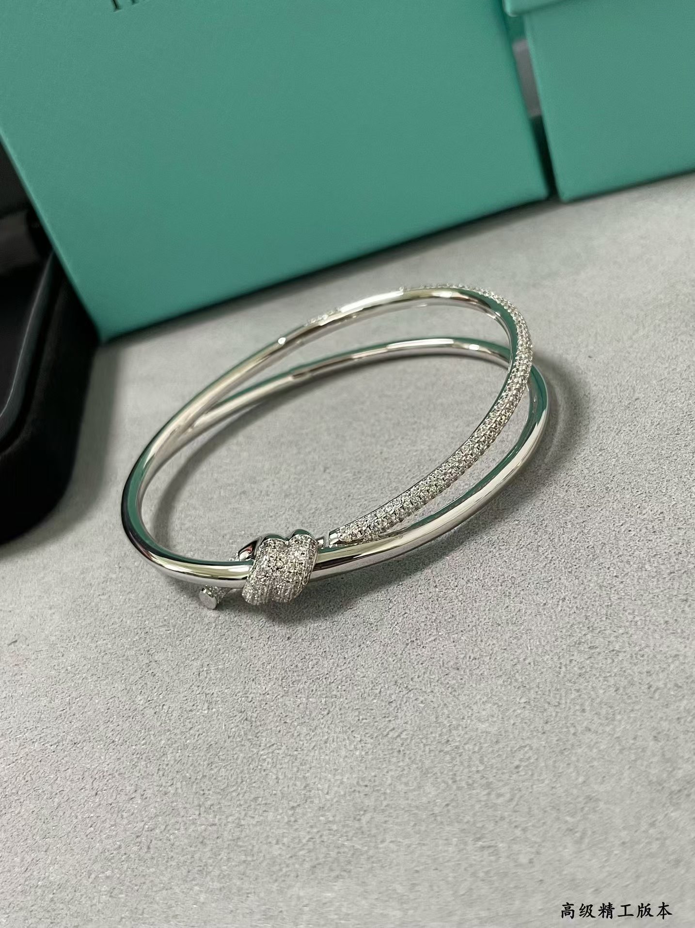 Tiffany Knot Double Row Hinged Bangle Bracelet - Original Replica Club