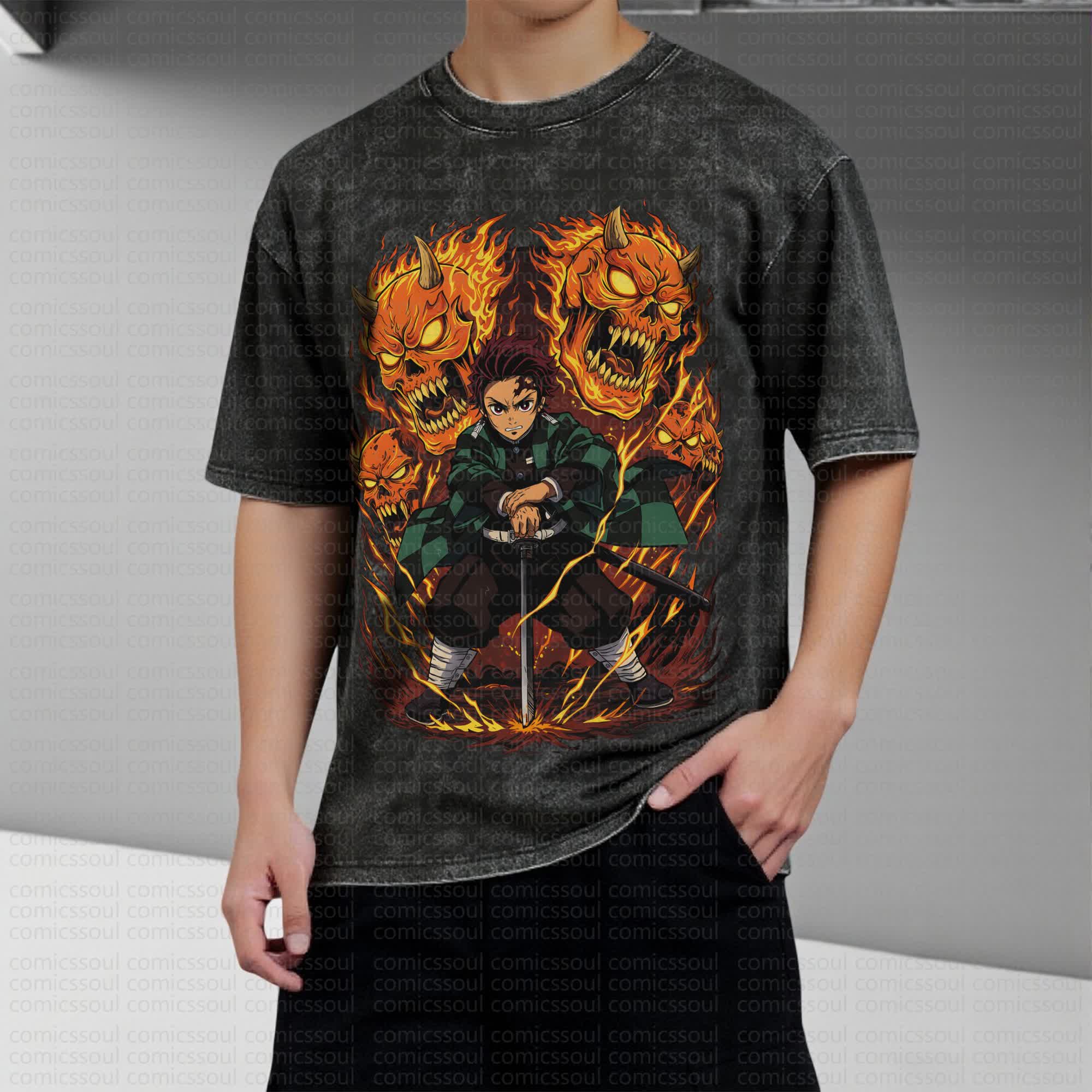 Unisex Anime Inspired Vintage Washed T-Shirt丨Comicssoul