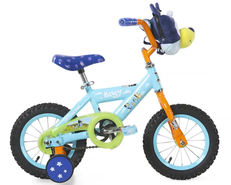 Bluey 12-Inch Kids' BMX Bike With Steel Frame, Coaster Brake, Training Wheels And Plush Carry Bag - Ages 3-5 - Image 2 Bluey 12-Inch Kids' BMX Bike With Steel Frame, Coaster Brake, Training Wheels And Plush Carry Bag - Ages 3-5 - Image 2
