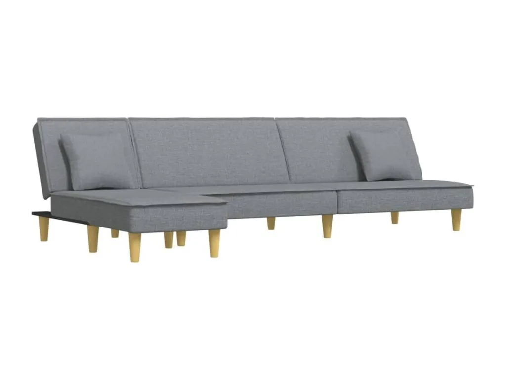 Sofá cama en forma de L tela gris claro 255x140x70 cm 67306NBAP