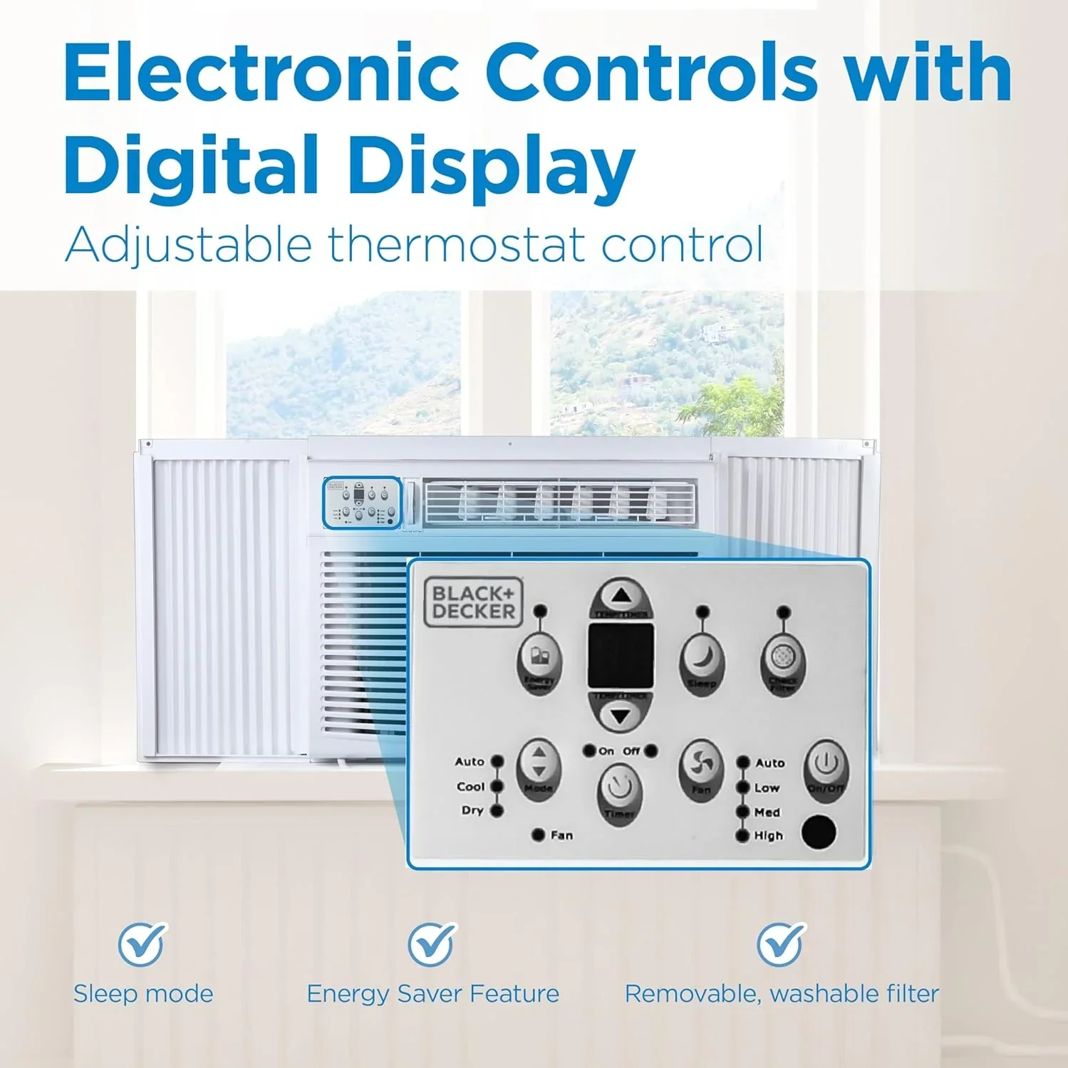 BLACK+DECKER Window Air Conditioner 5000 BTU Cools Up to 150 Square Feet AC Mechanical Controls