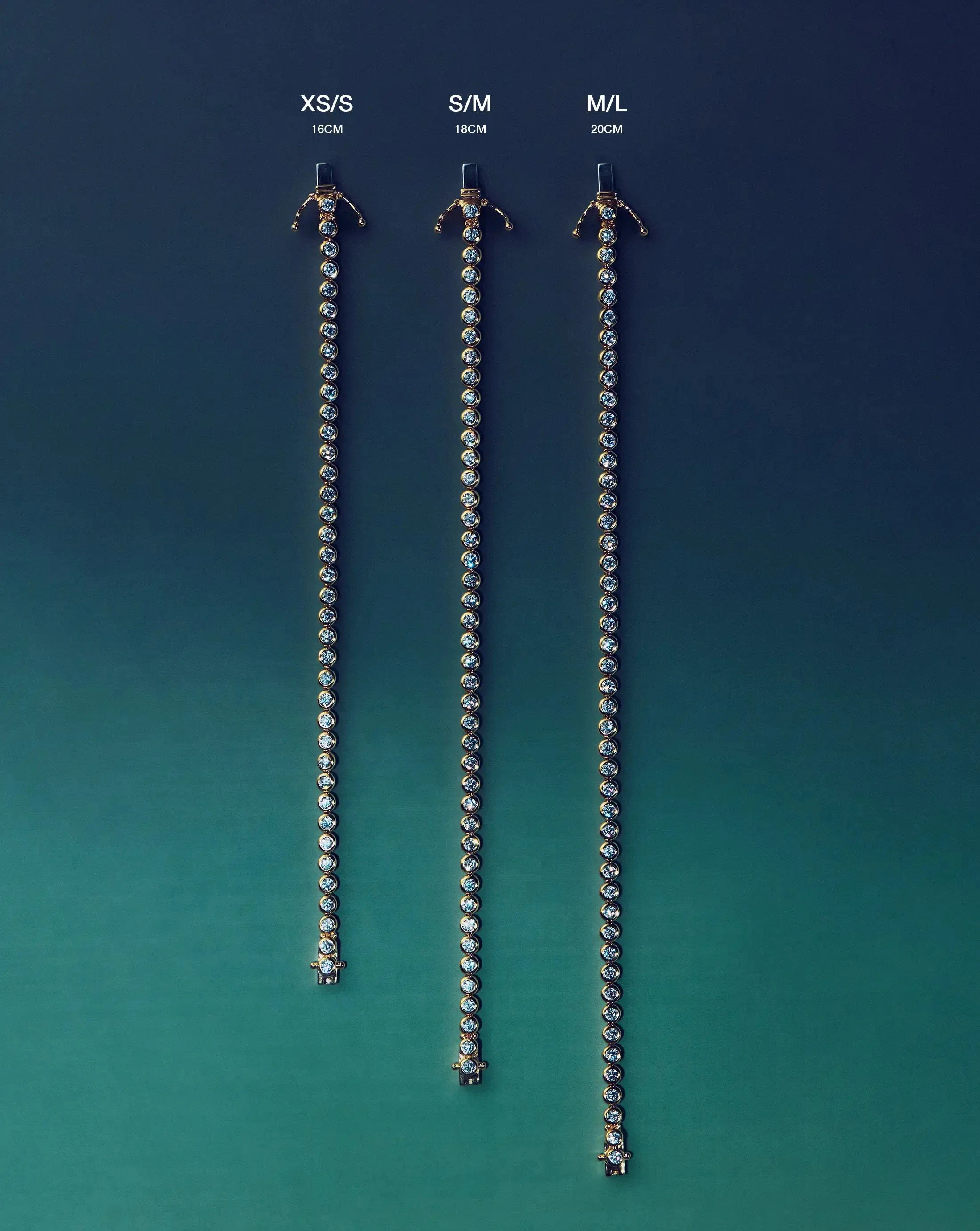Tennis Round Bracelet | 18ct Gold Vermeil/Sapphire Blue Nano-crystal
