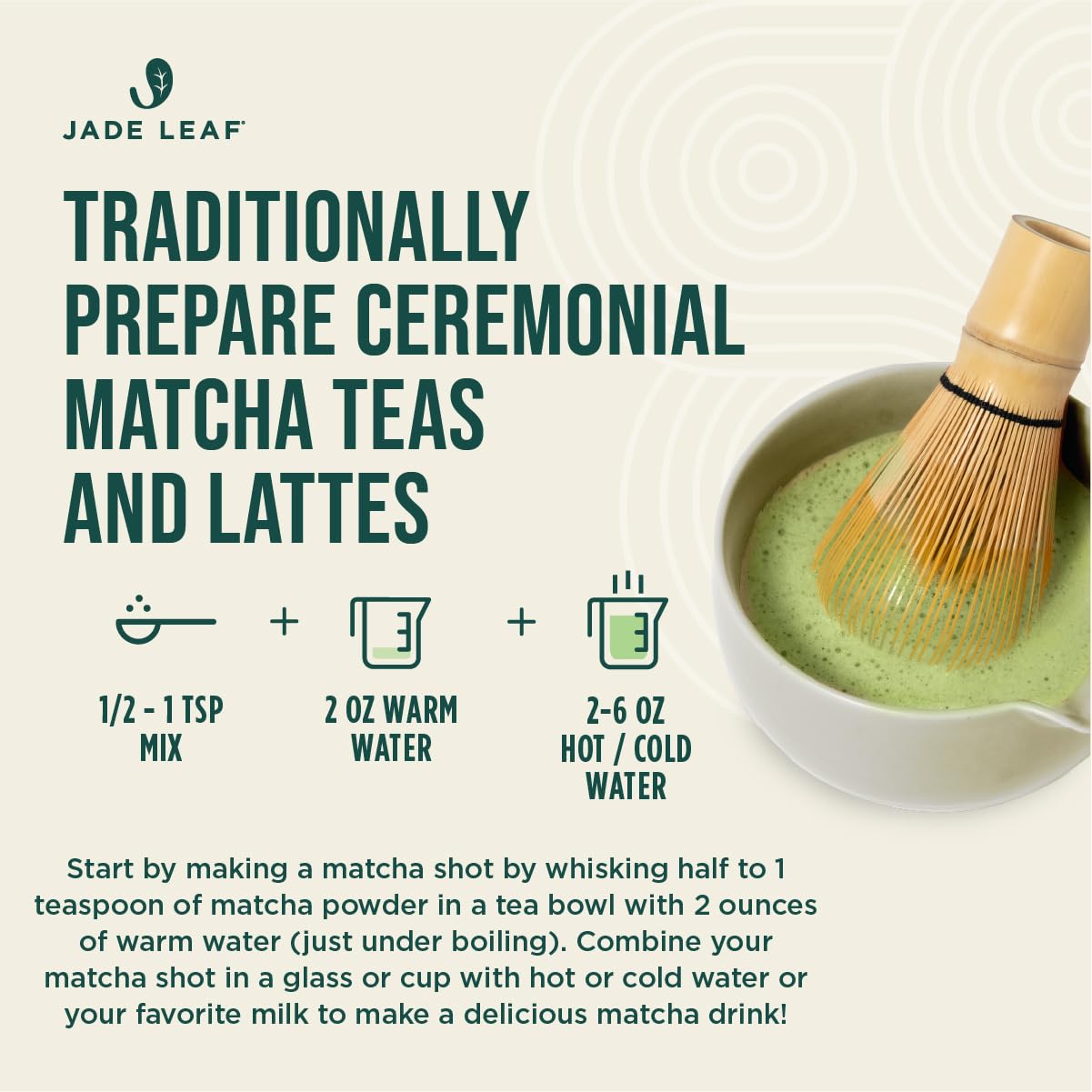 Jade Leaf Matcha Organic Barista Blend Ceremonial Grade Matcha Green Tea Powder - 100% Pure Japanese First Harvest Green Tea for Lattes from Uji and Kagoshima, 30g / 1.06 Ounce (Pack of 1)