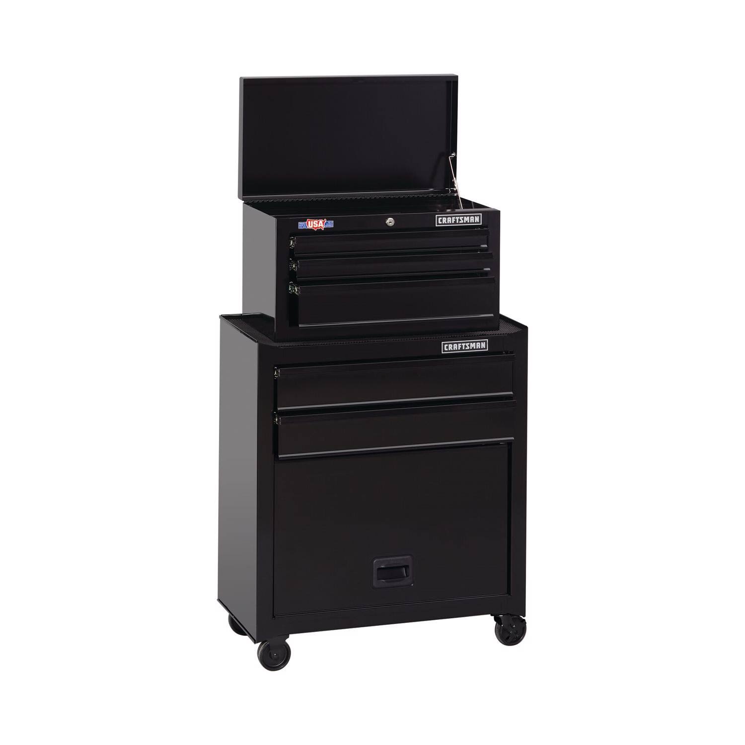 Craftsman 5-Drawer Ball-Bearing Steel Tool Chest Combo (Black) 1000 Series(26.5-in W X 44-in H X 14-in D)