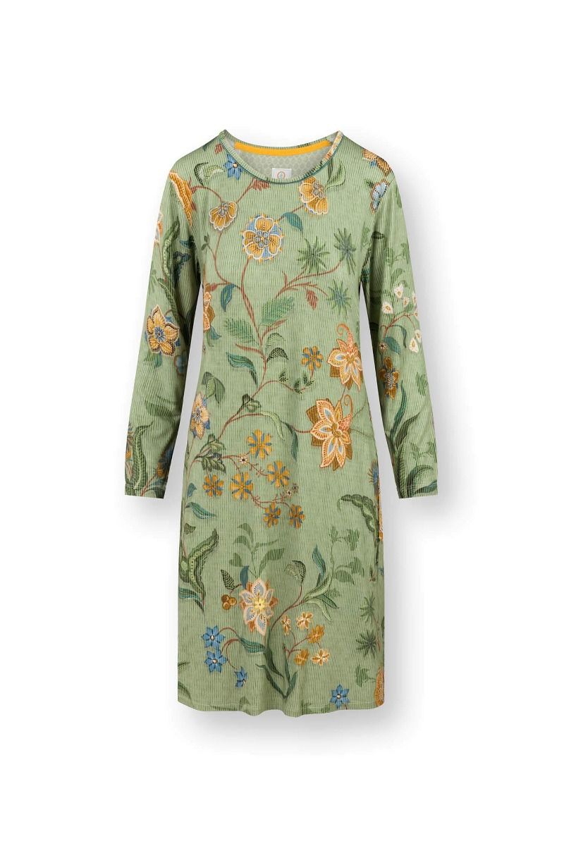 Destiny Long Sleeve Nightdress Safari Bloom Green