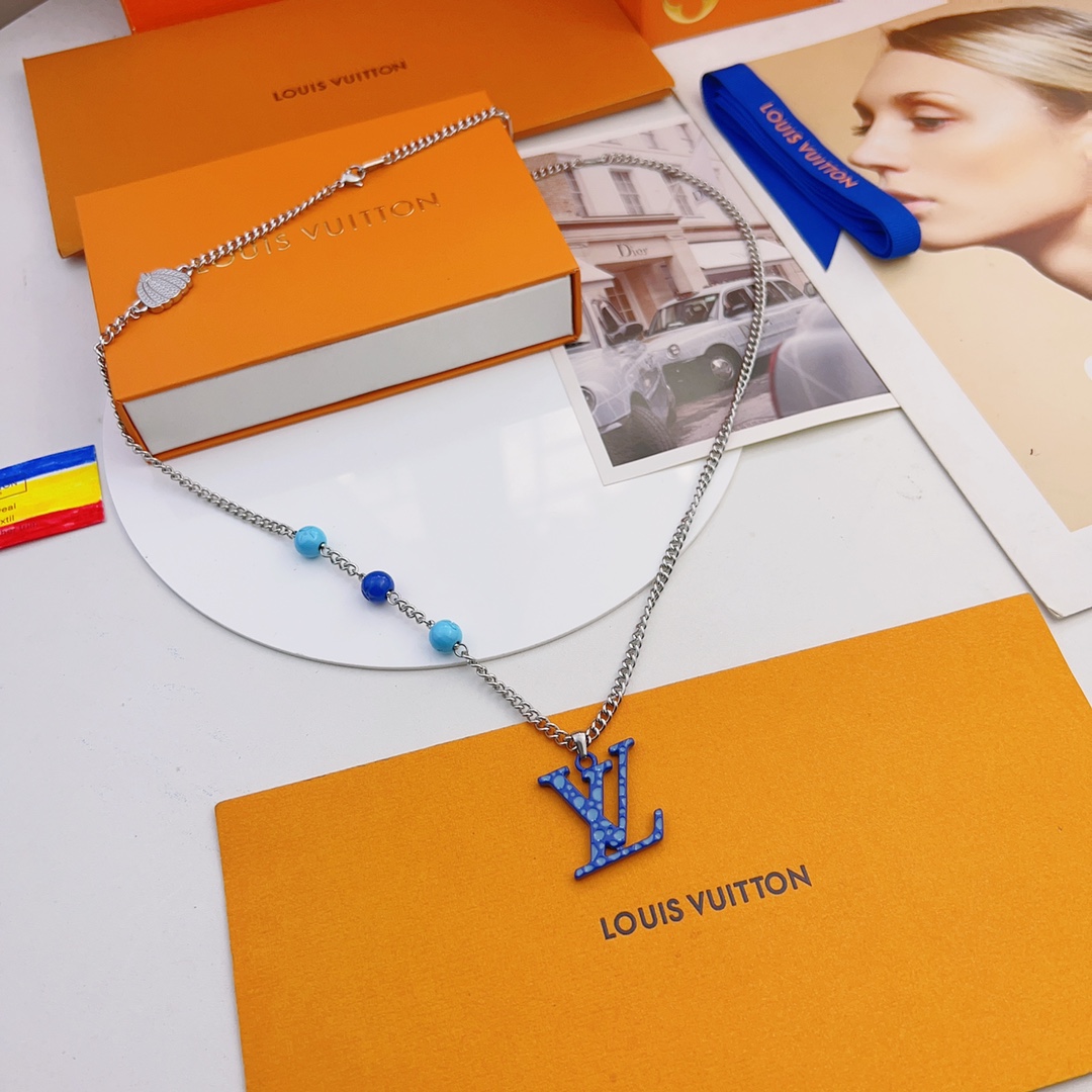 Louis Vuitton Pumpkin LV Monogram Pendant Necklace - Original Replica Club