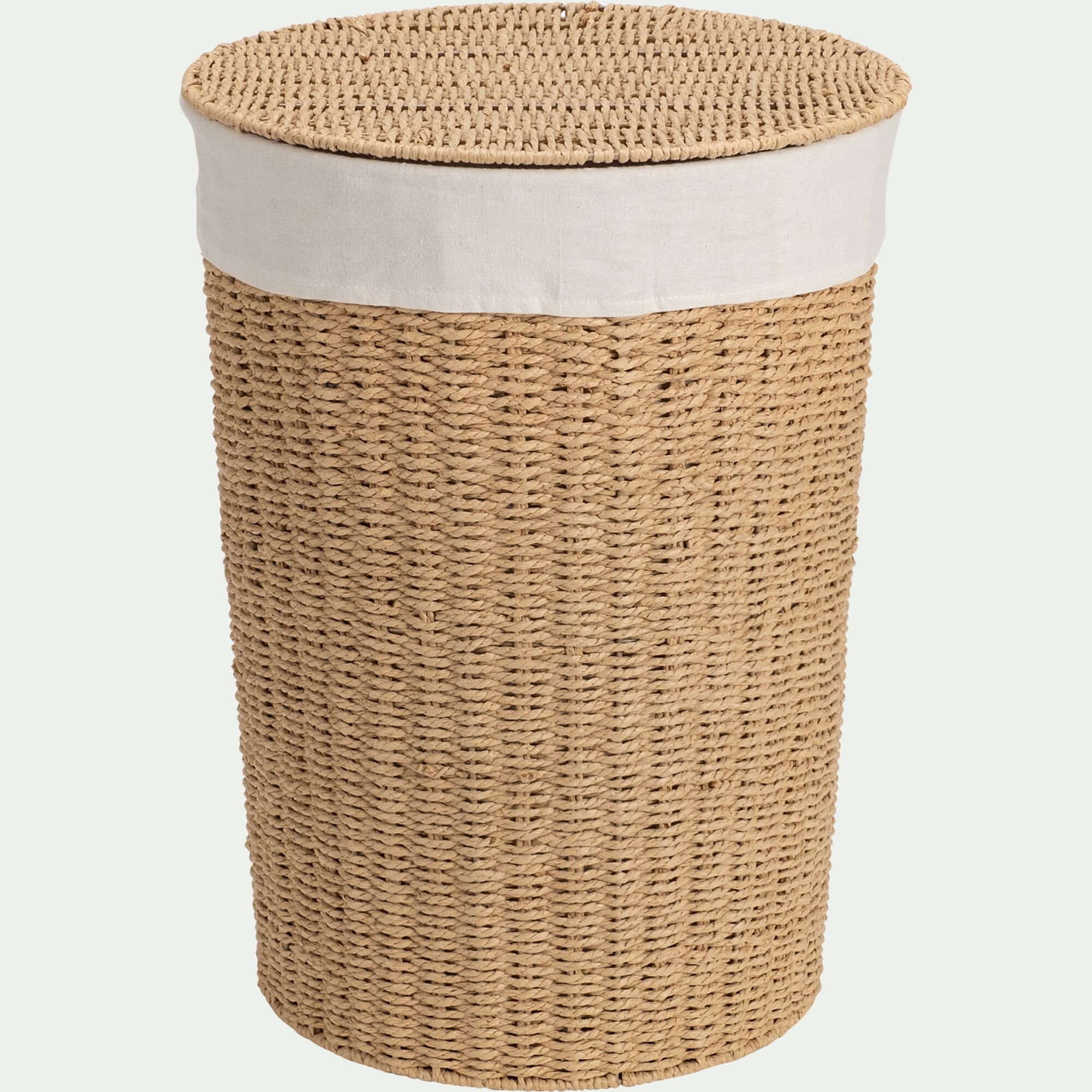 TIMEO - Panier à linge en corde de papier rond H54xD40 cm - naturel
