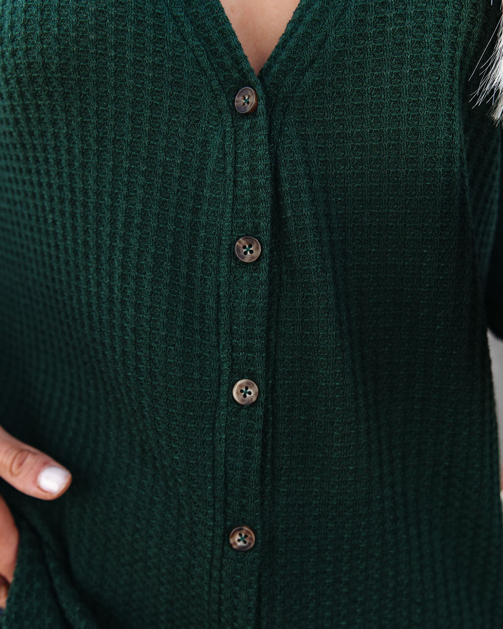 Miriam Button Down Knit Top - Pine - Se7enfashion