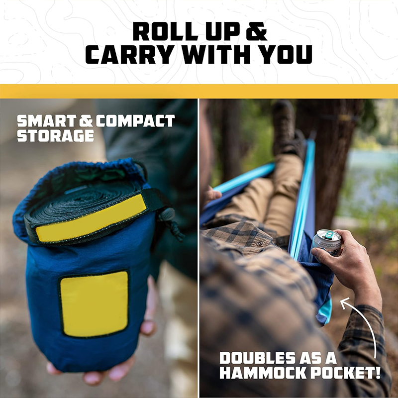 Camping Hammock Portable Lightweight Polyamide Moisture Wicking Breathable Hammock With Tree Straps Travel