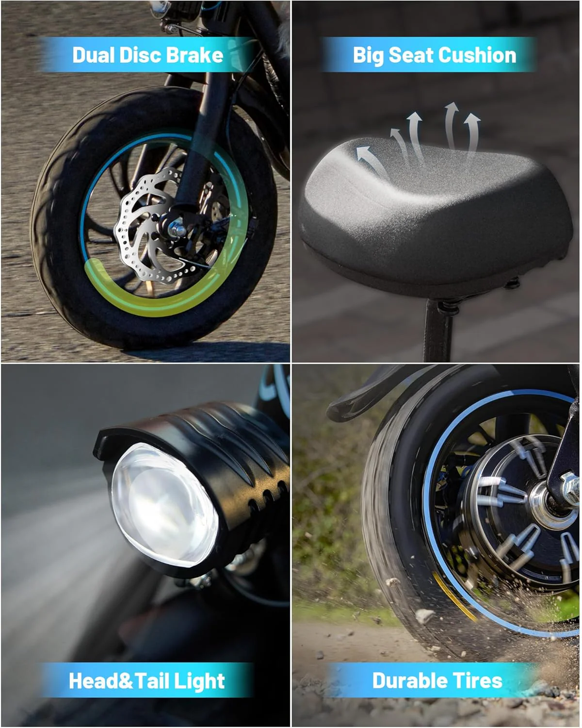 Adults Electric Scooter with Large Middle Basket