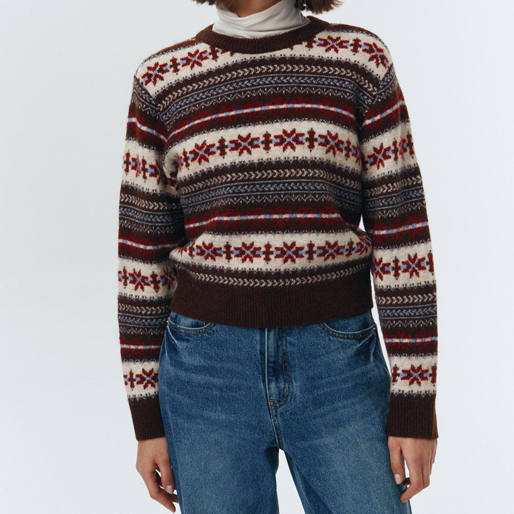 Dunst - Maille Fairisle - Marron
