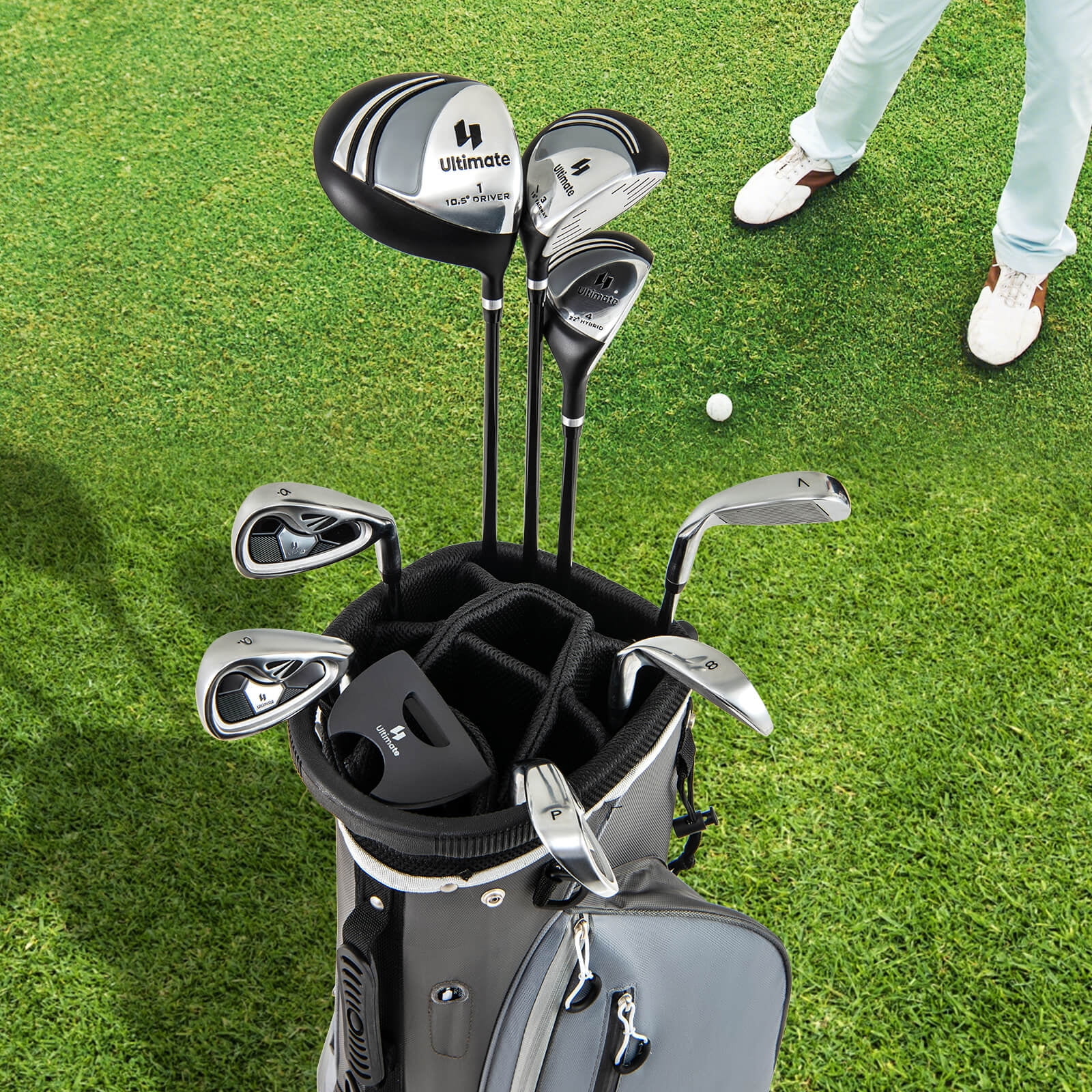 Costway Men's Complete Golf Clubs Package Set 10 Pieces Includes Alloy Driver - Image 24