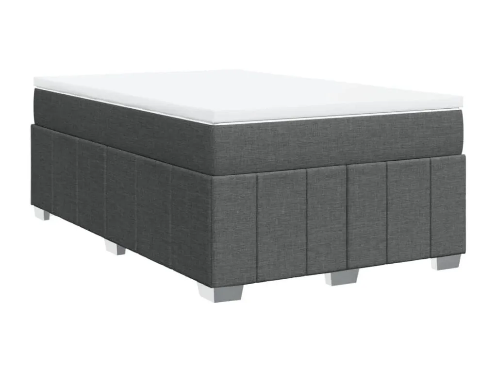 Cama box spring con colchón tela gris oscuro 120x190 cm oso3522416