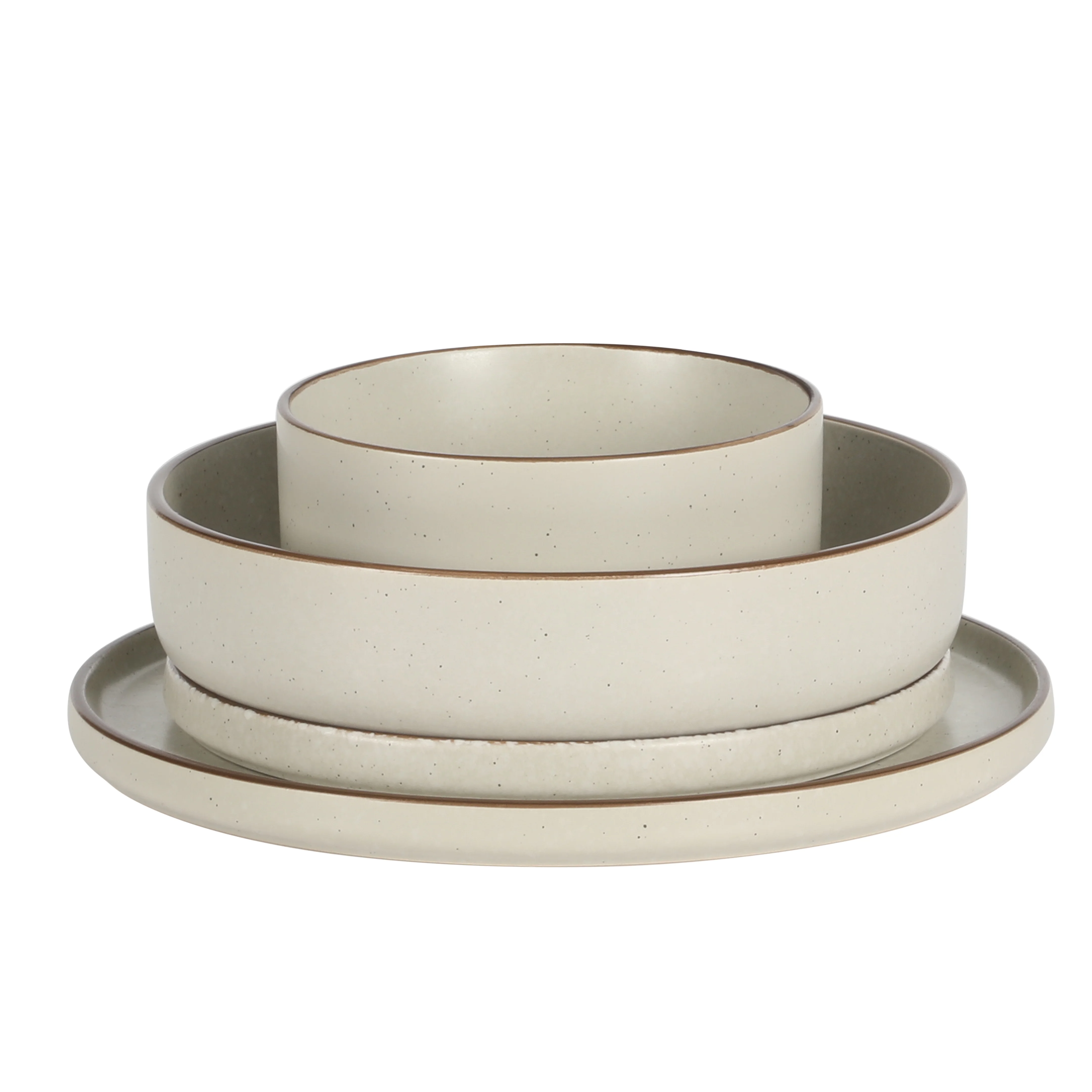 Gibson Elite Gelston Stoneware Matte Reactive Glaze 16 Piece (Service for 4) Plates and Bowl Dinnerware Set - Grey - Image 21