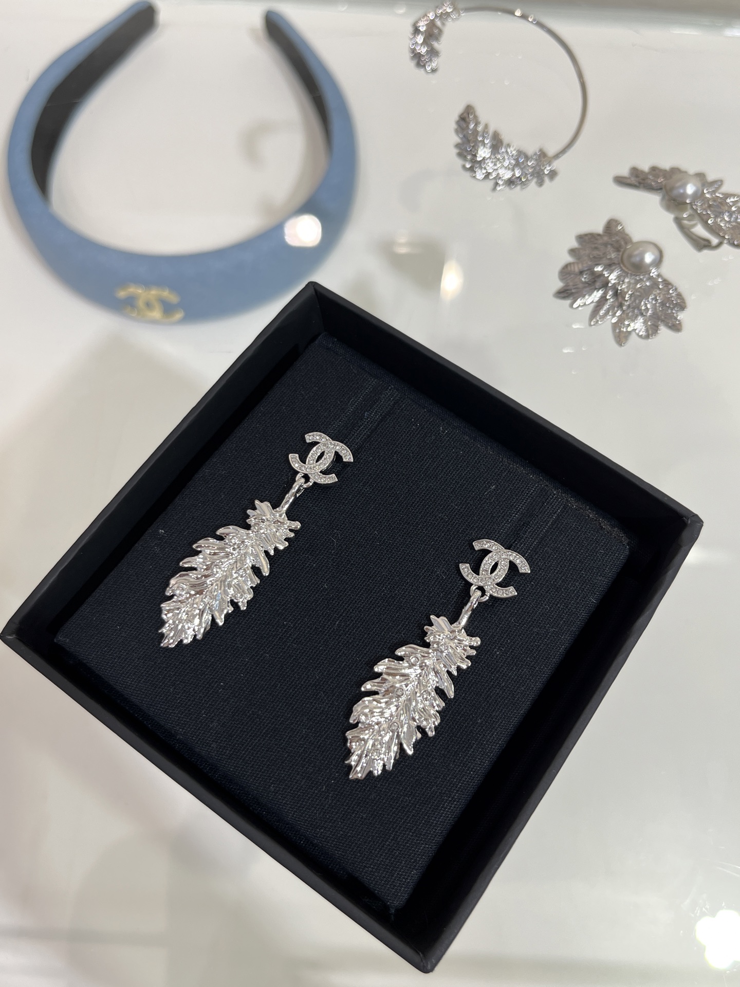 Chanel Coco Feather Dangle Earrings - Original Replica Club