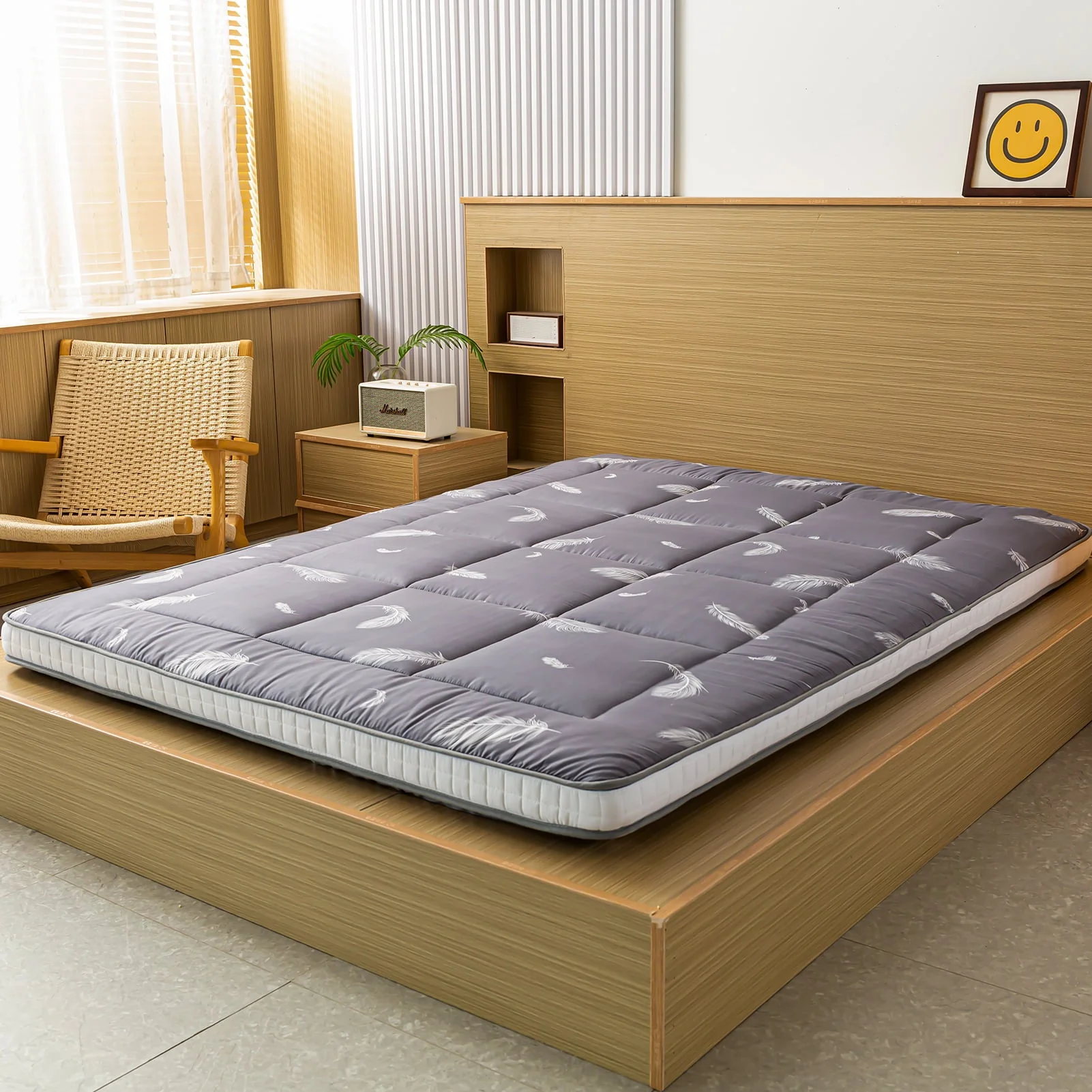 Maxyoyo Extra Thick Futon Floor Mattress, Padded Japanese Folding Roll Up Mattress Sleeping Pad, Foldable Camping Portable Mattress Shikibuton