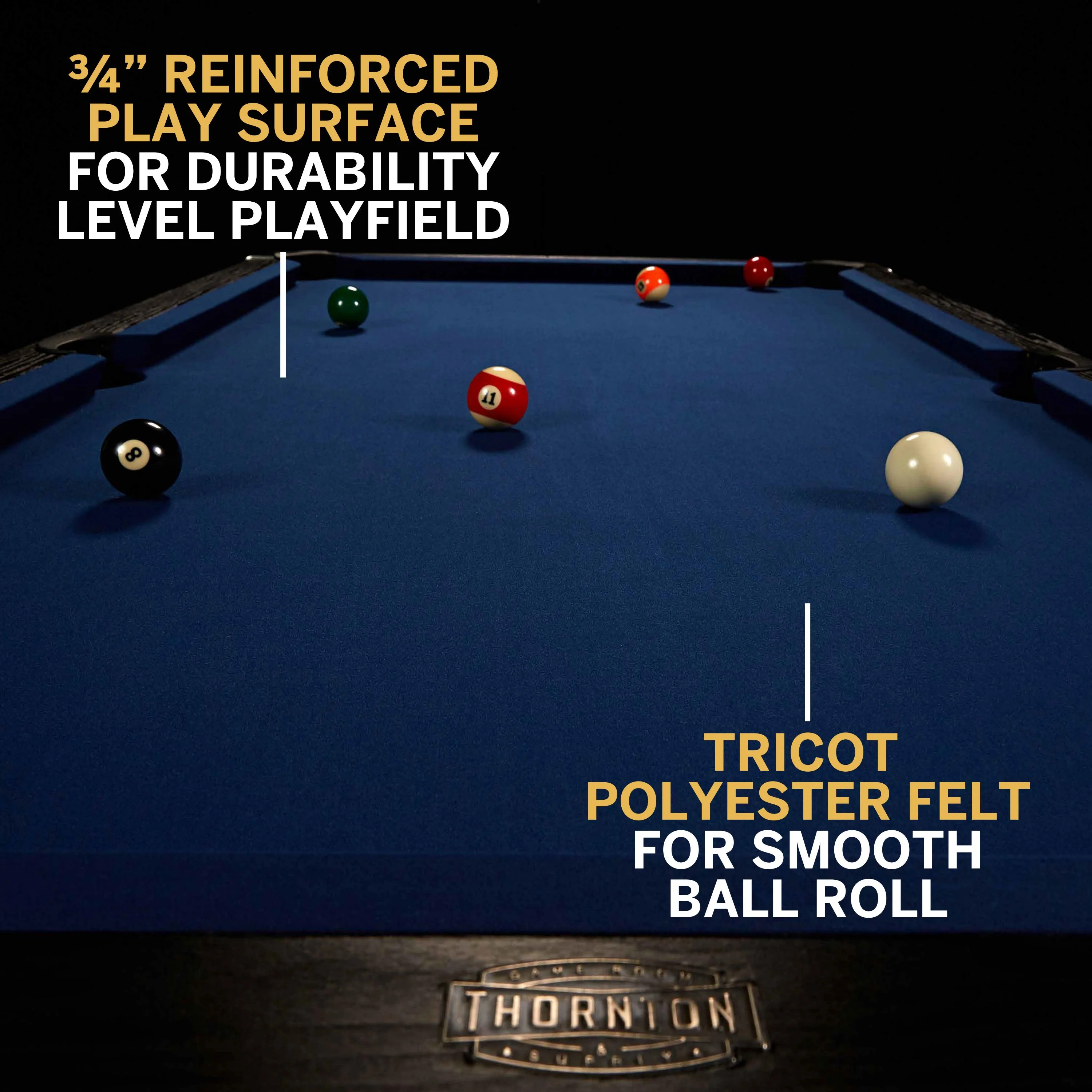 Thornton 7 ft Arcade Billiard Table with Pool Ball and Cue Stick Set (84 in x 48 in) - Image 4