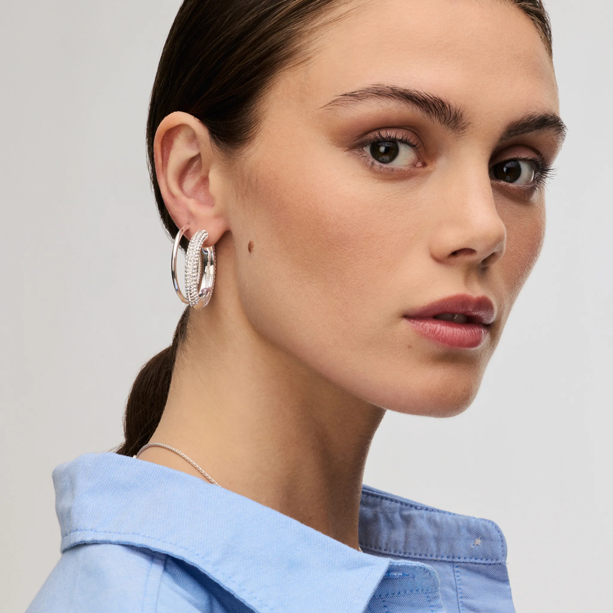 Large Sparkle Hoop Earrings