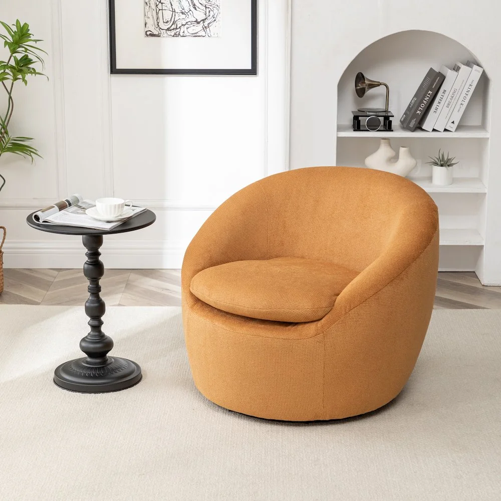 Roundhill Furniture Winnie Modern Barrel Chair, 360- Swivel - Image 42