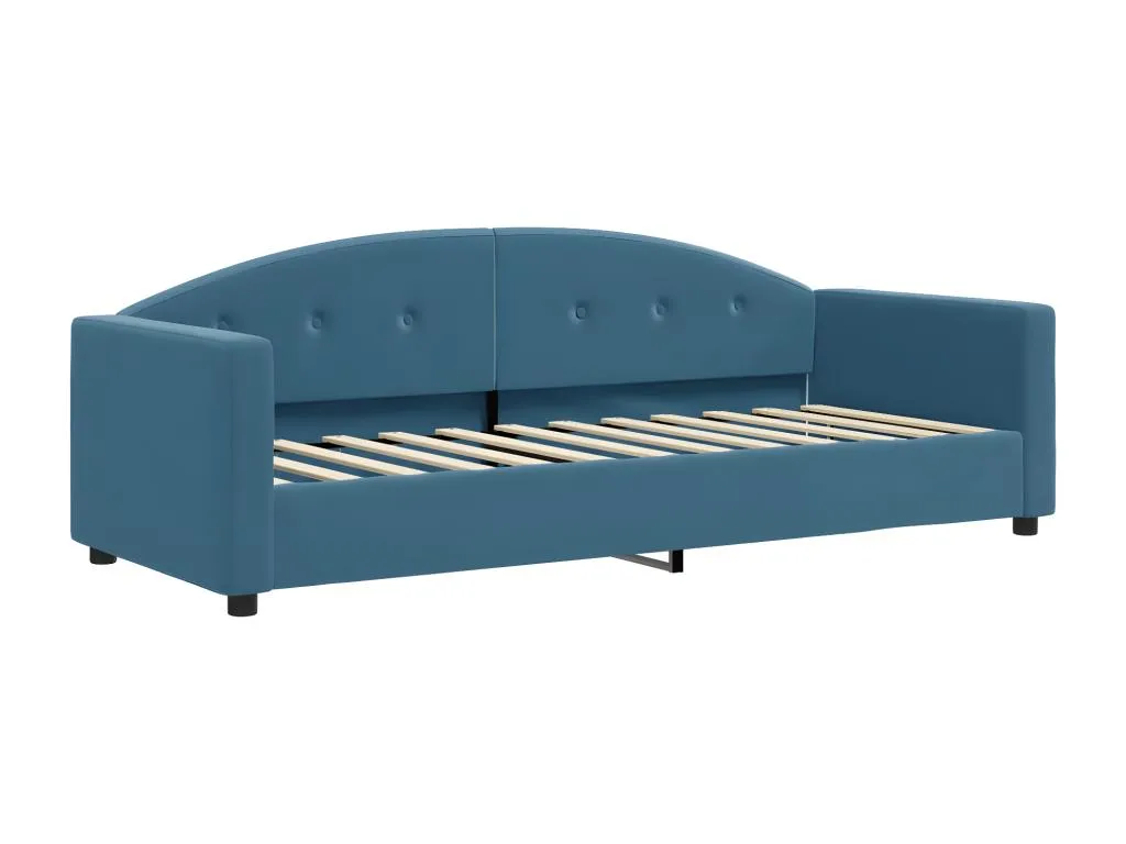 Sofá Cama Práctico con Colchón de Terciopelo Azul, tamaño individual de 80x200 cm.  UG2421589