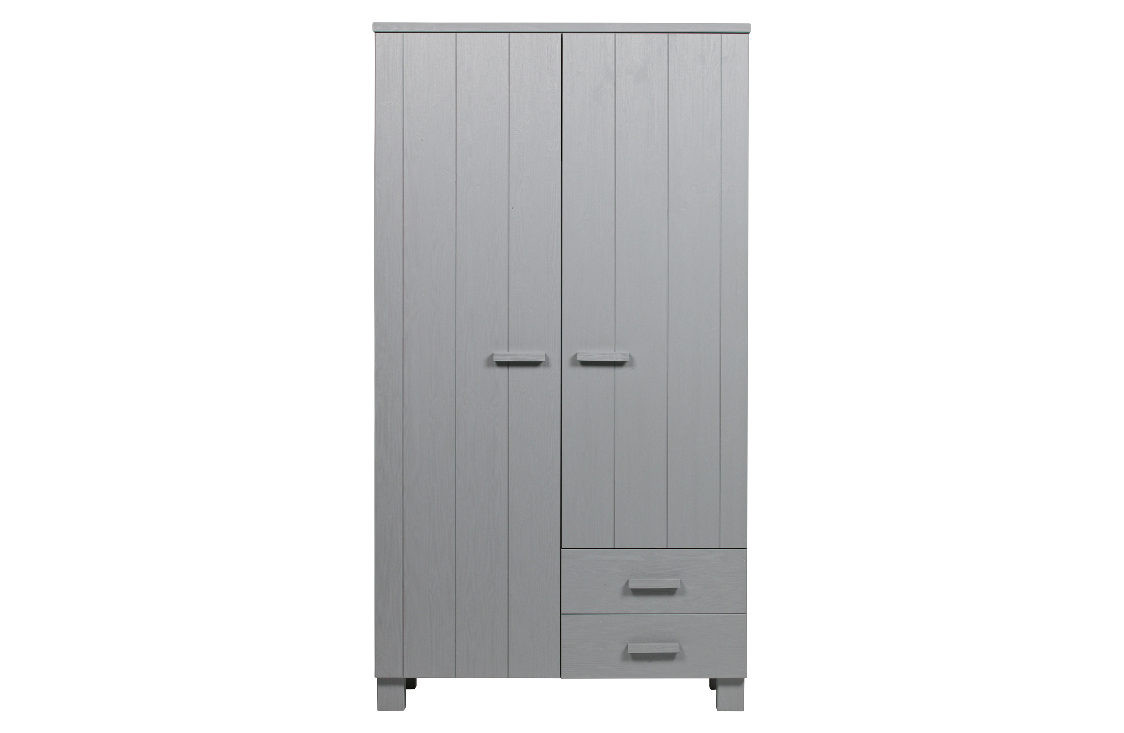 Armario de 2 puertas y 2 cajones en madera gris ag0693q5