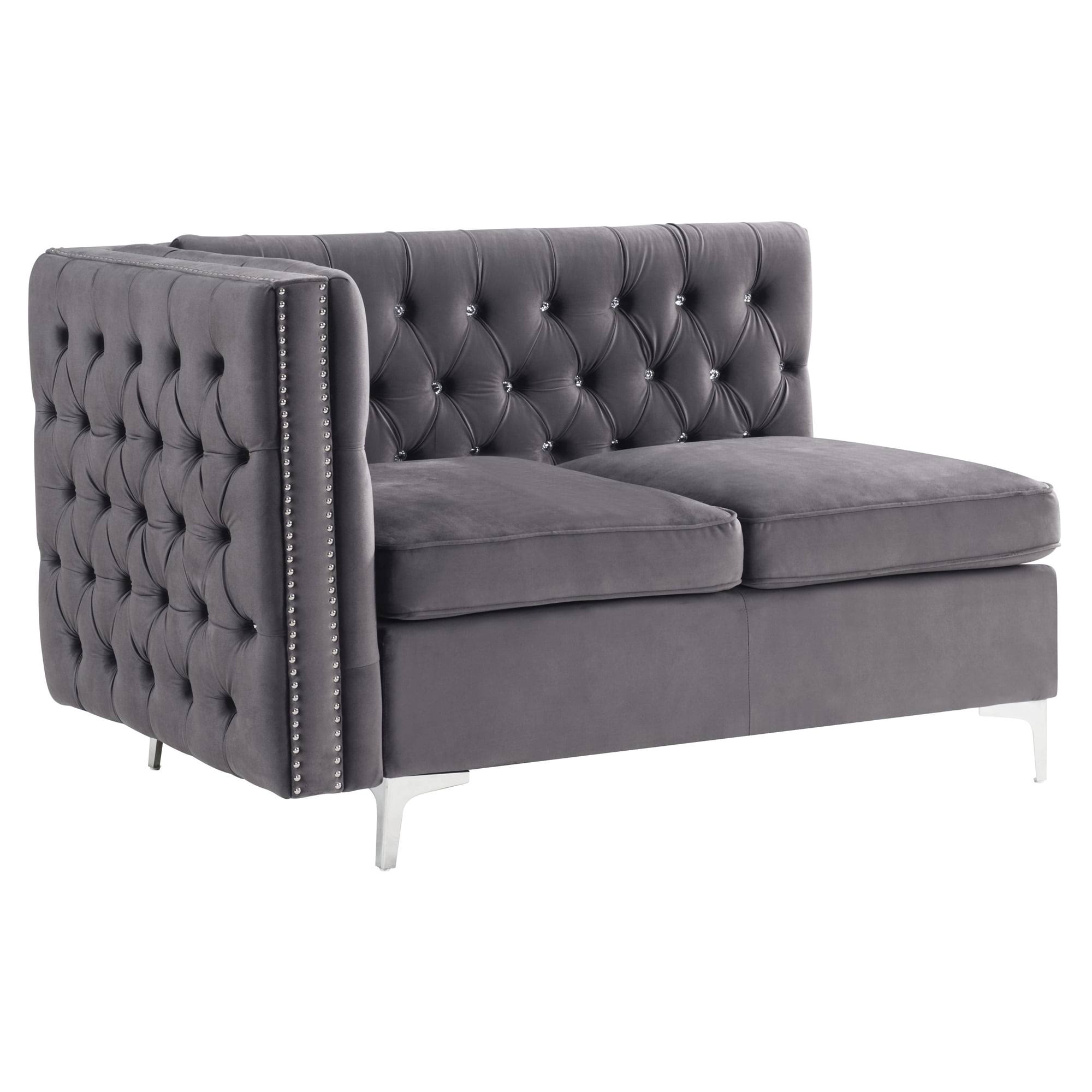 Acme Jaszira Gray Velvet Modular - Left Facing Right Facing Arms(Gray Velvet)